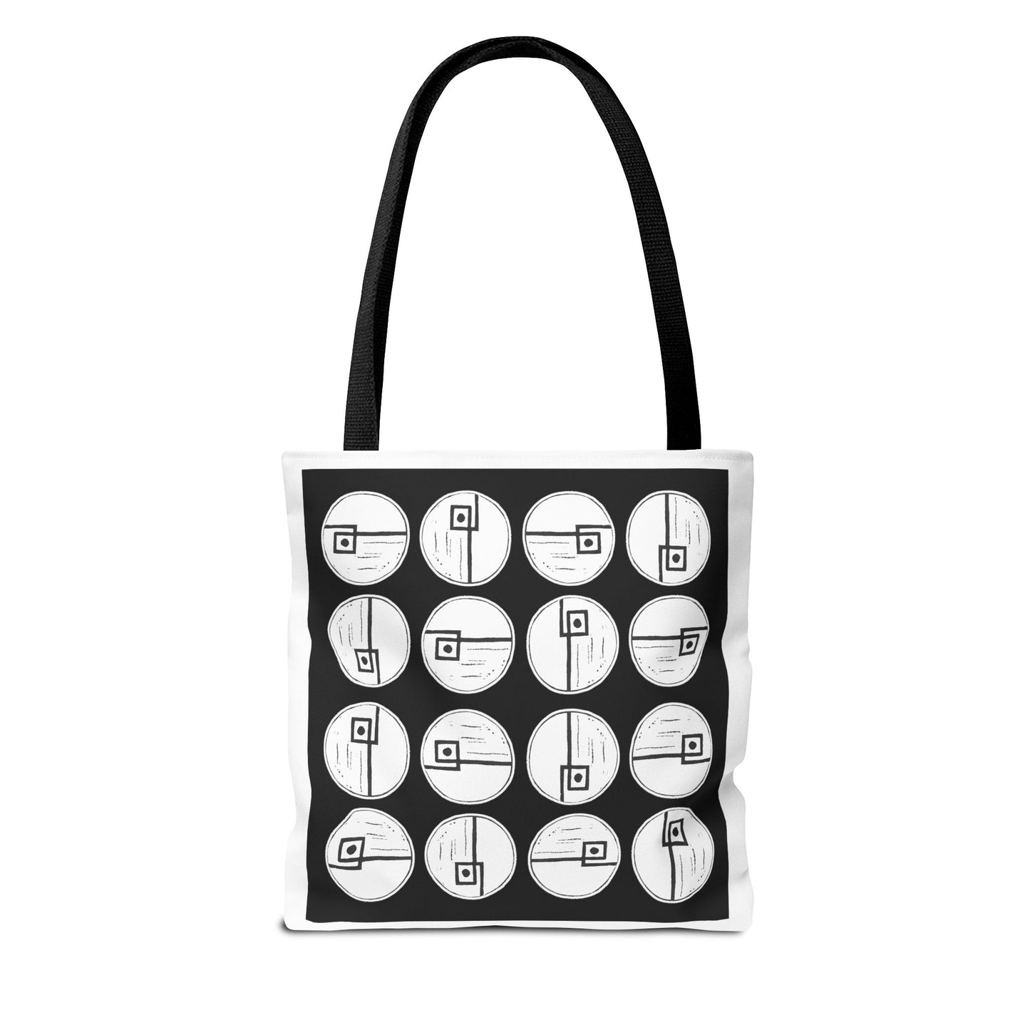 Rotating Rectangle Black Tote Bag - InkLovePrint
