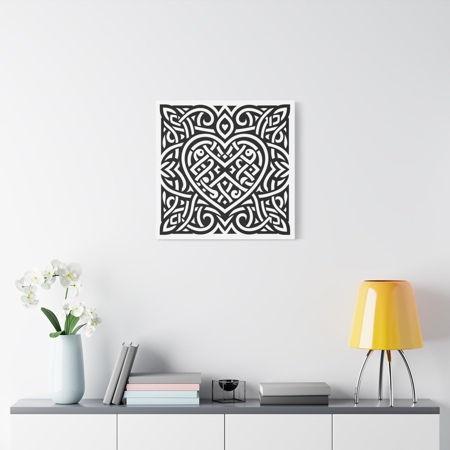 Framed Celtic Heart Artwork - Canvas - InkLovePrint