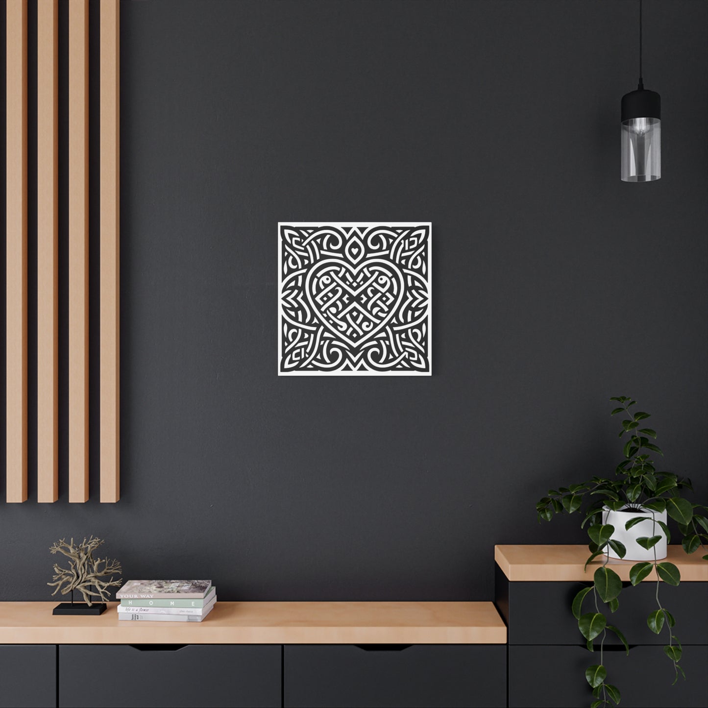 Celtic Heart Square Artwork Canvas - InkLovePrint