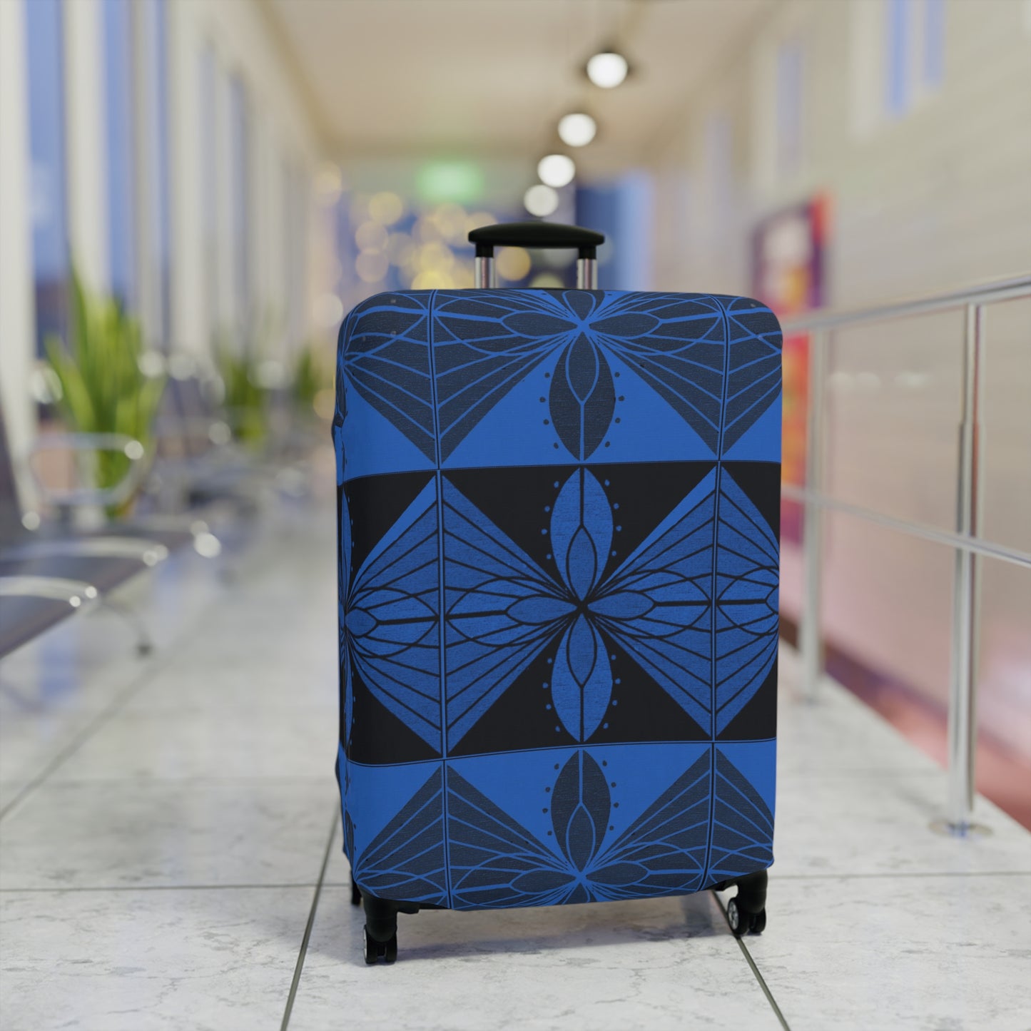 Geometric Blue 2 Luggage Cover - InkLovePrint