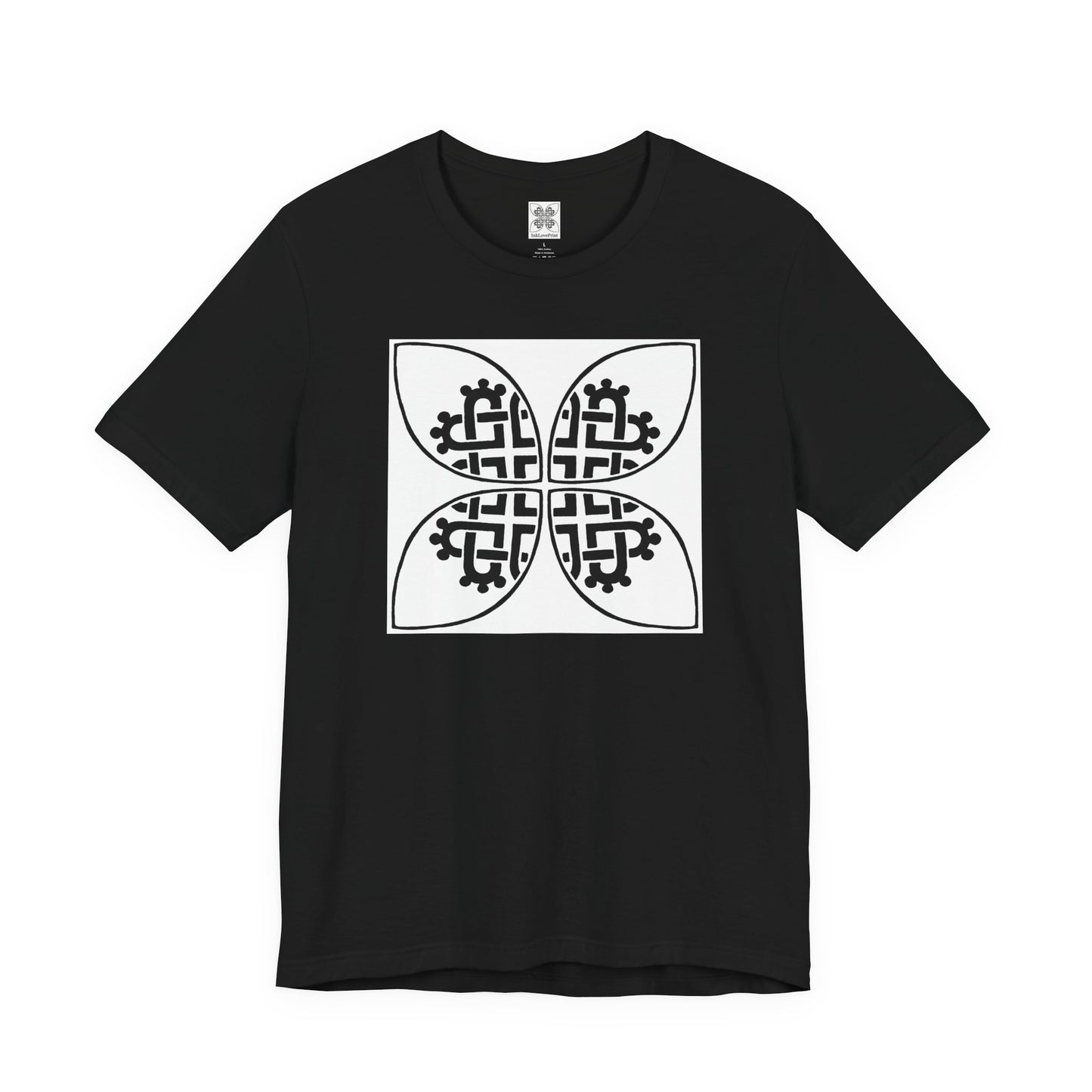 Celtic Heart Motif Black Design T-Shirt - InkLovePrint
