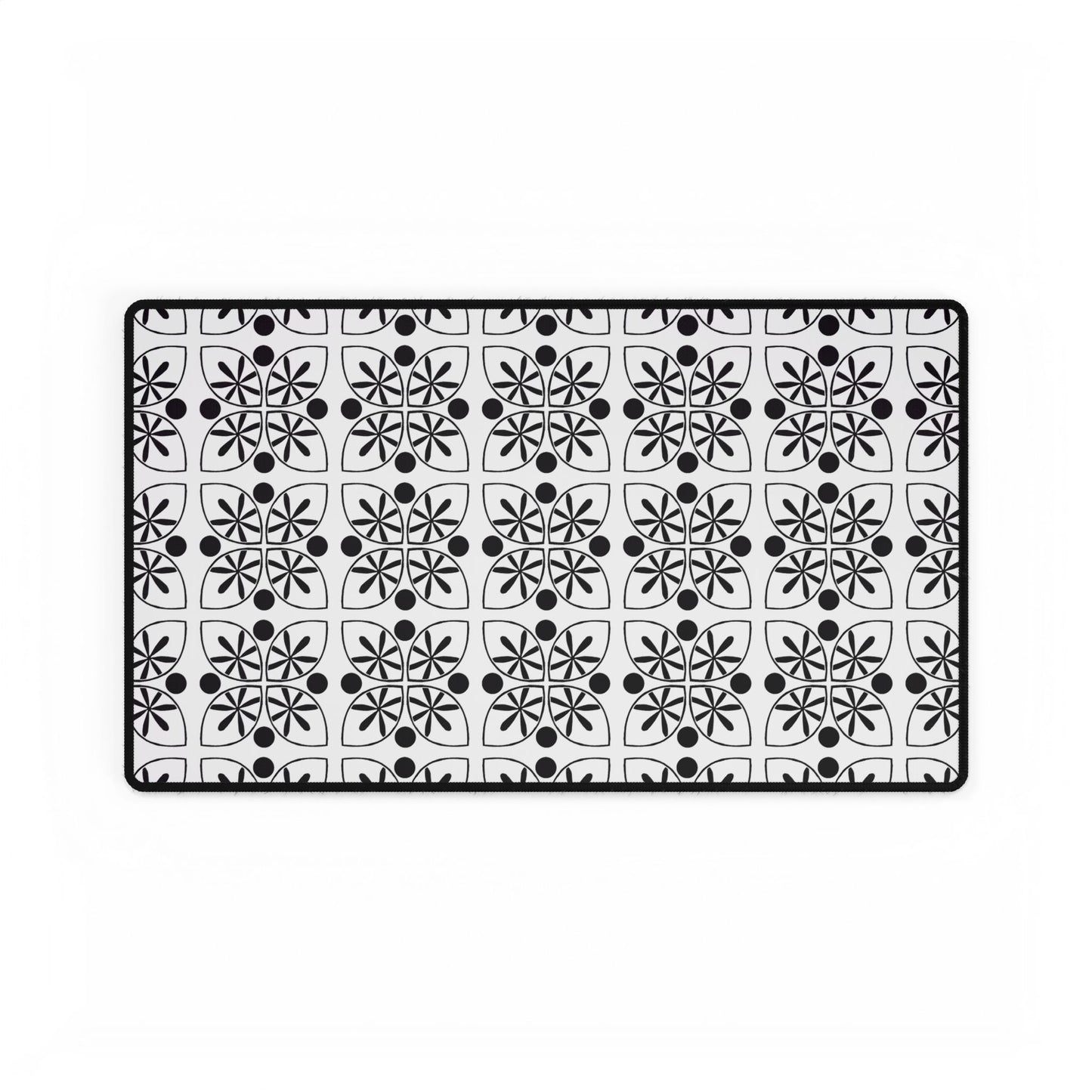 Black Flower Desk Mat - InkLovePrint