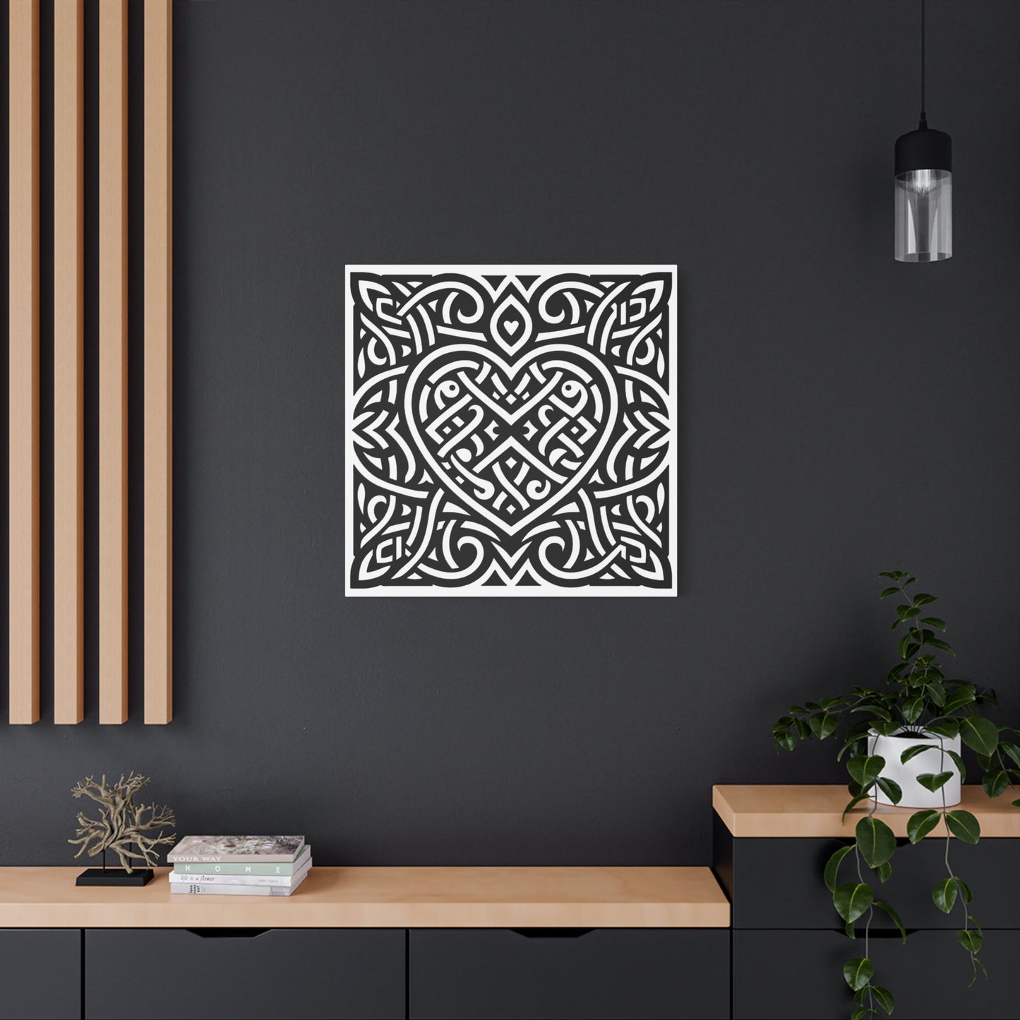 Celtic Heart Square Artwork Canvas - InkLovePrint