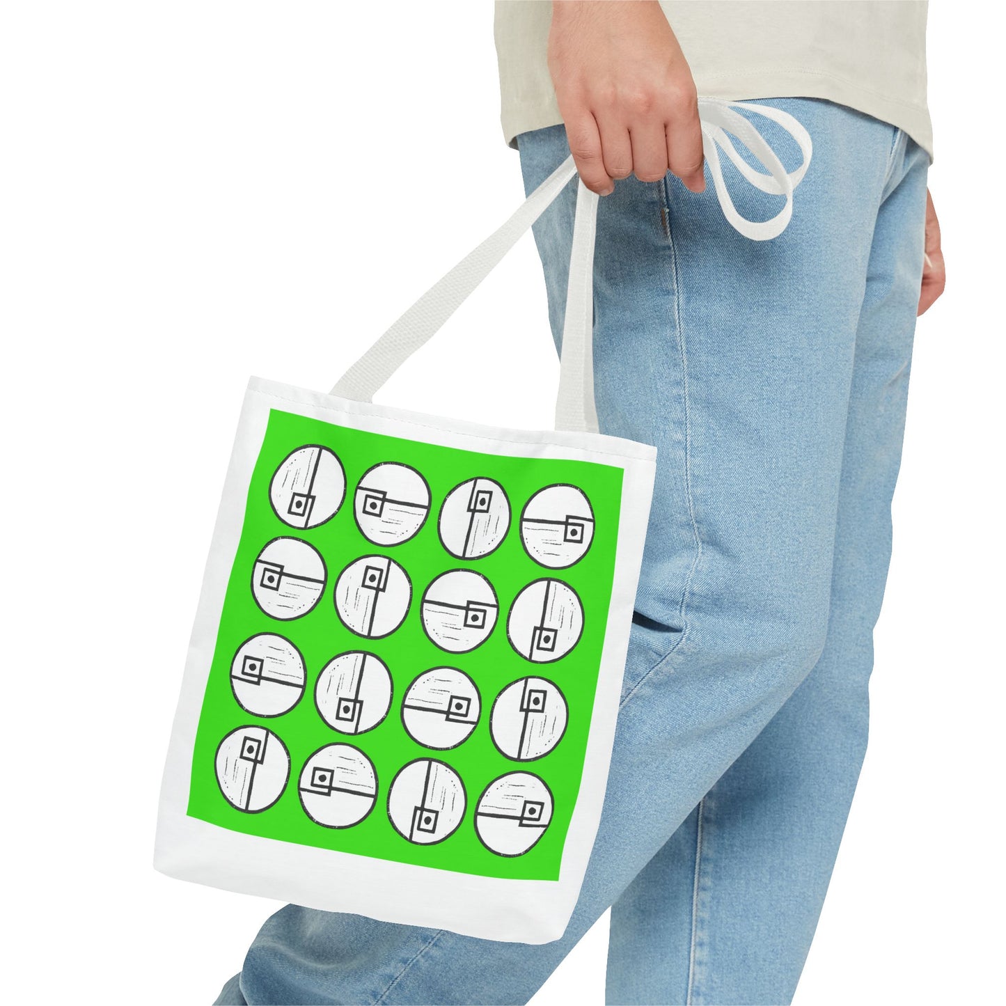 Rotating Rectangle Green Tote Bag - InkLovePrint