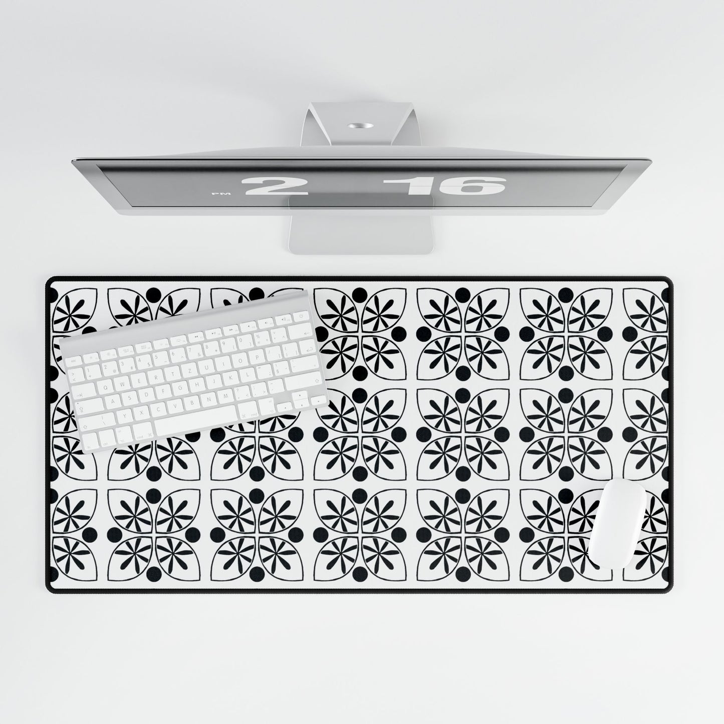 Black Flower Desk Mat - InkLovePrint