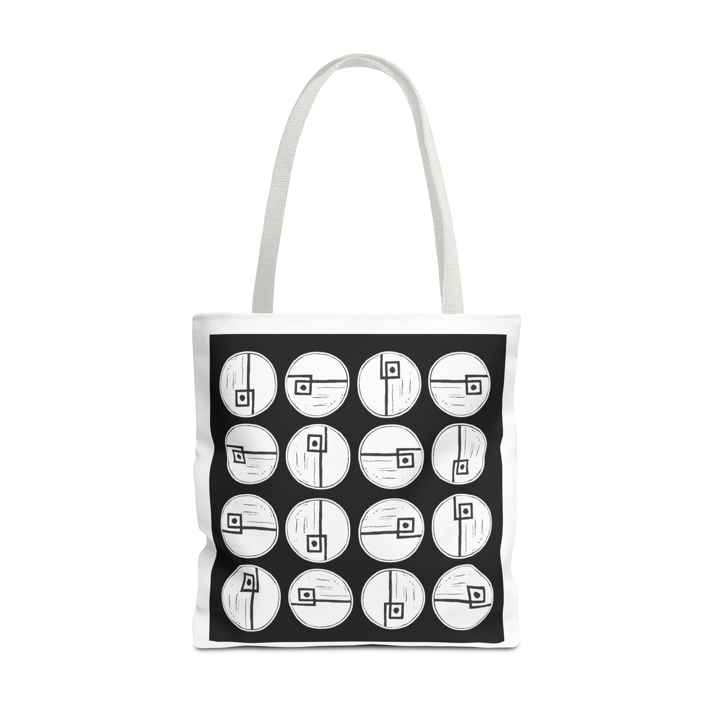Rotating Rectangle Black Tote Bag - InkLovePrint