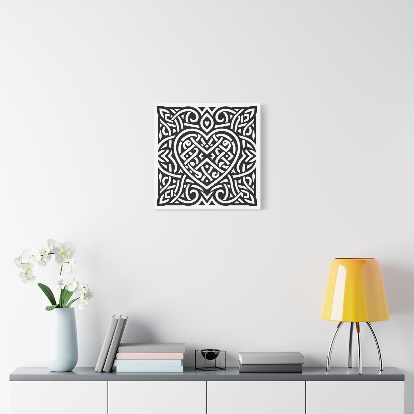 Framed Celtic Heart Artwork - Canvas - InkLovePrint
