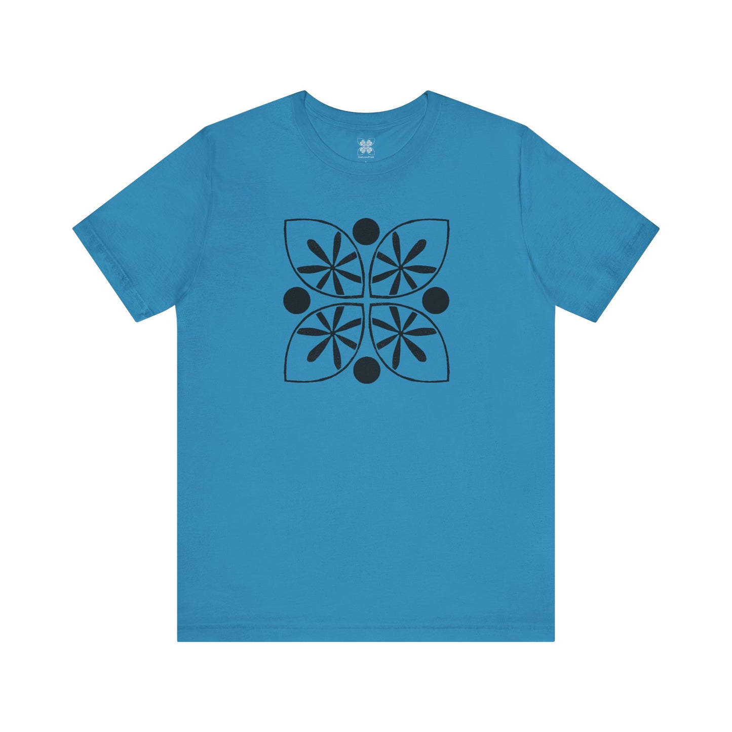 Black Flower Motif Unisex T-Shirt - InkLovePrint