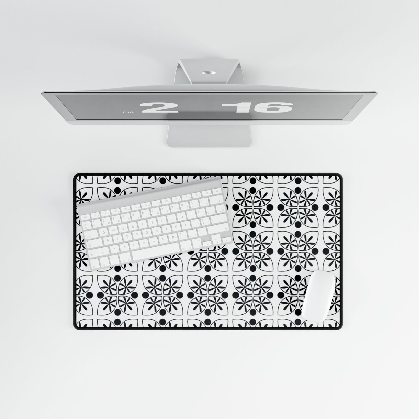 Black Flower Desk Mat - InkLovePrint