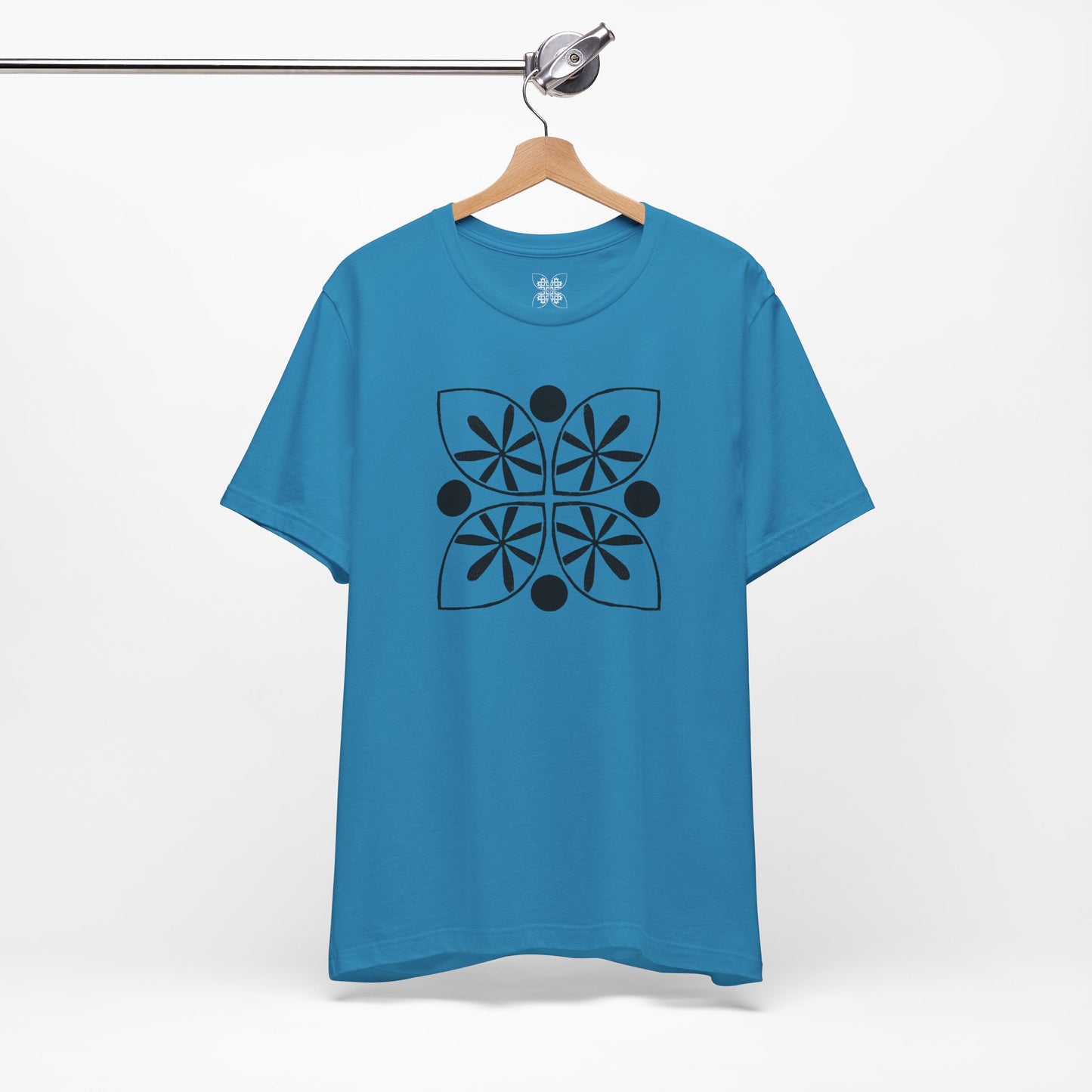 Black Flower Motif Unisex T-Shirt - InkLovePrint