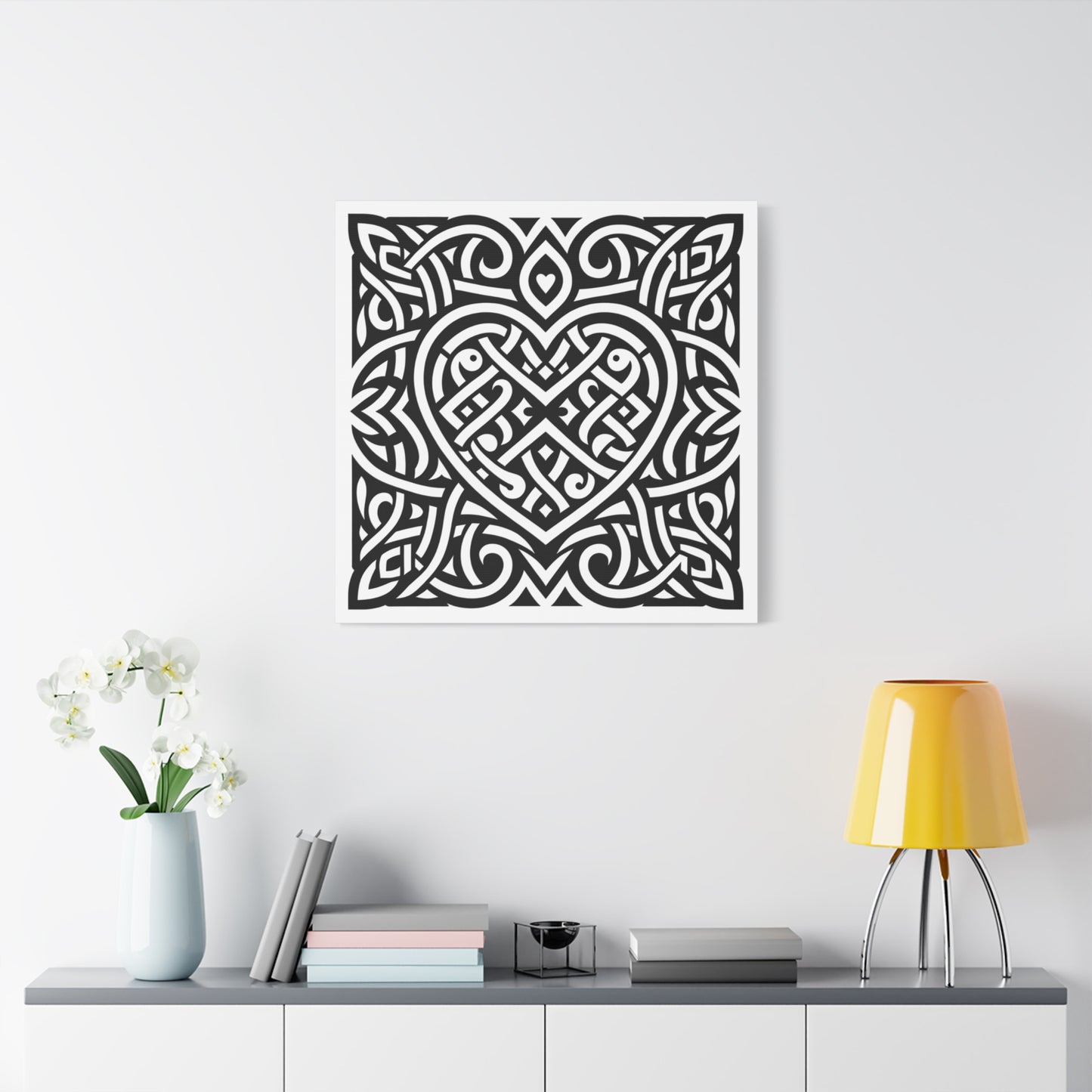Framed Celtic Heart Artwork - Canvas - InkLovePrint