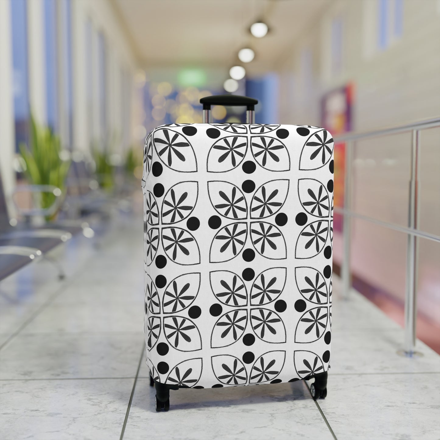 Black Flower Luggage Cover - InkLovePrint