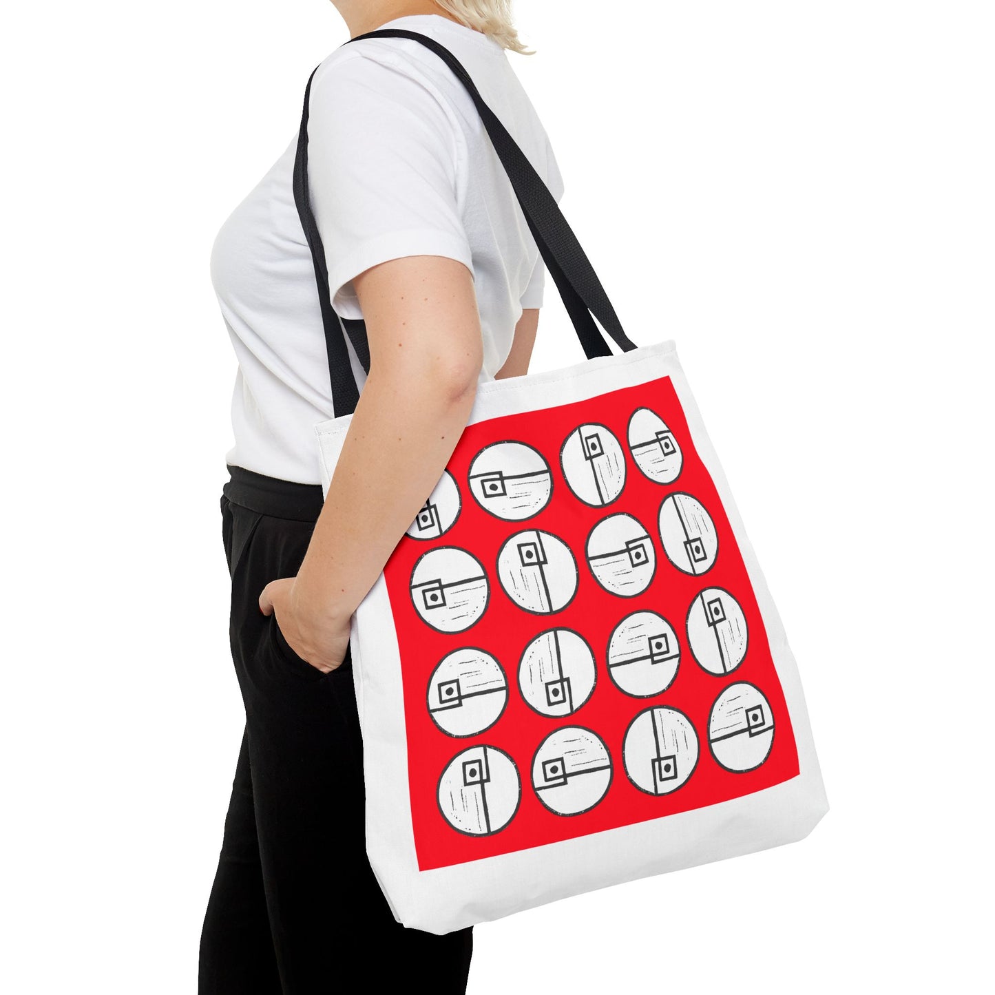 Rotating Rectangle Red Tote Bag - InkLovePrint
