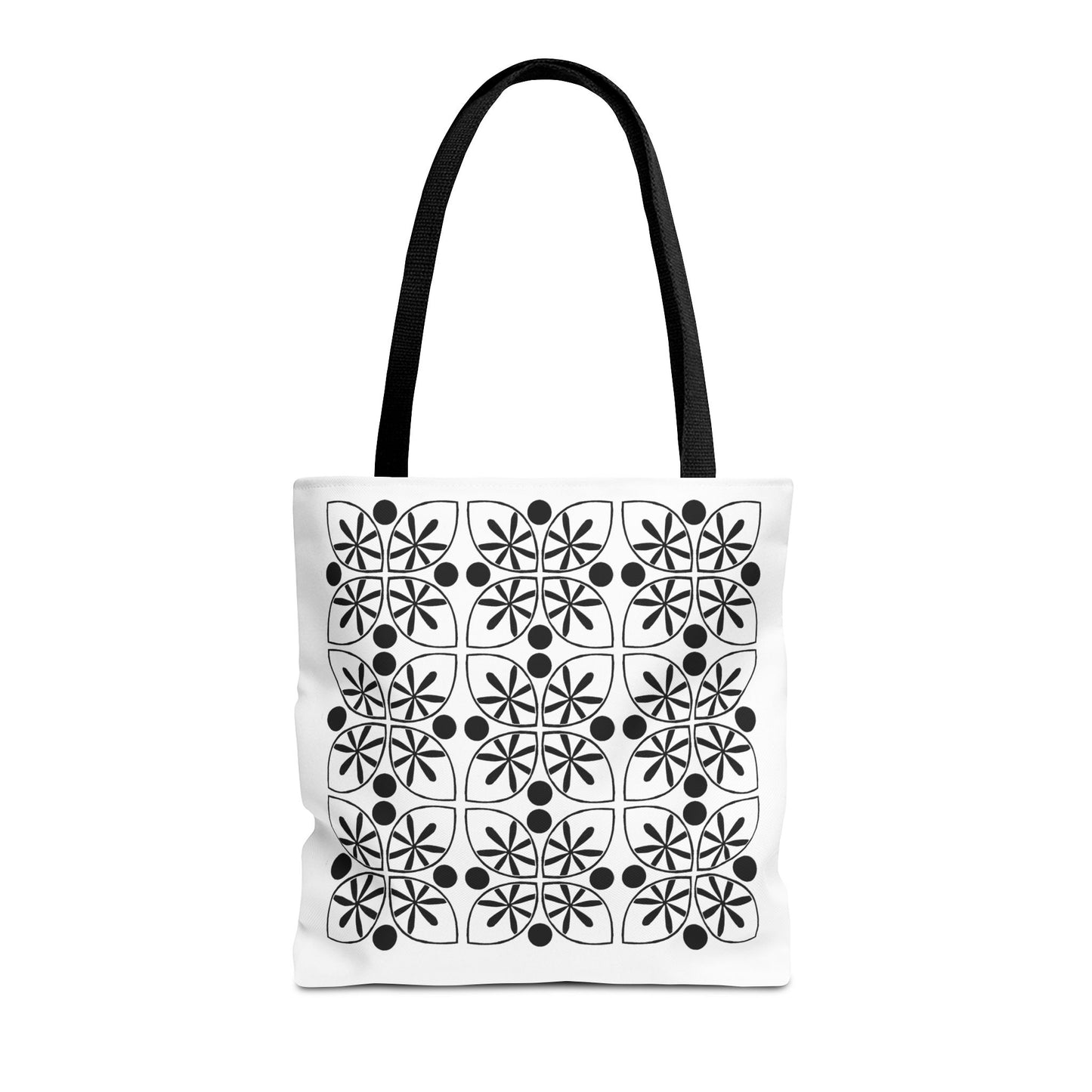 Black Flower Tote Bag - InkLovePrint