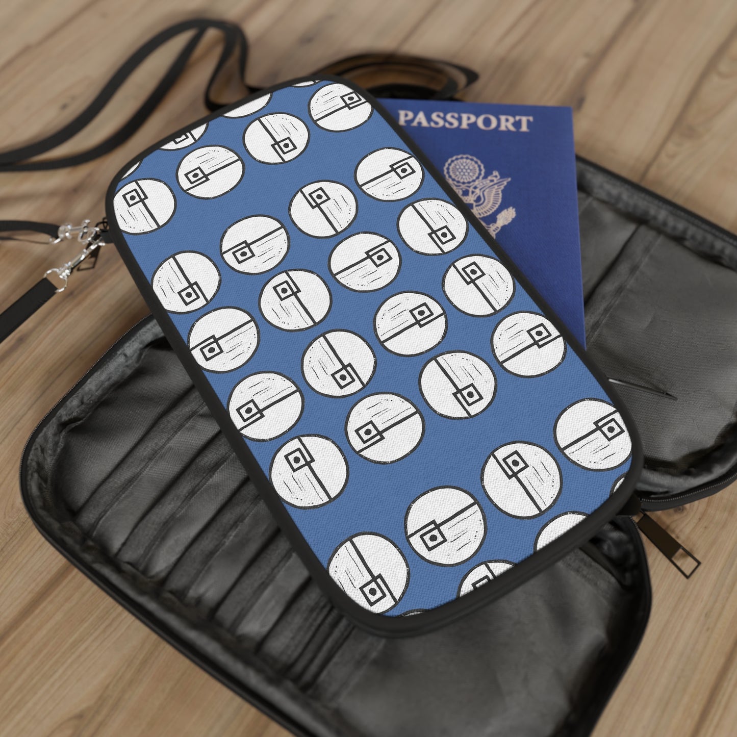 Rotating Rectangle Blue Passport Wallet - InkLovePrint