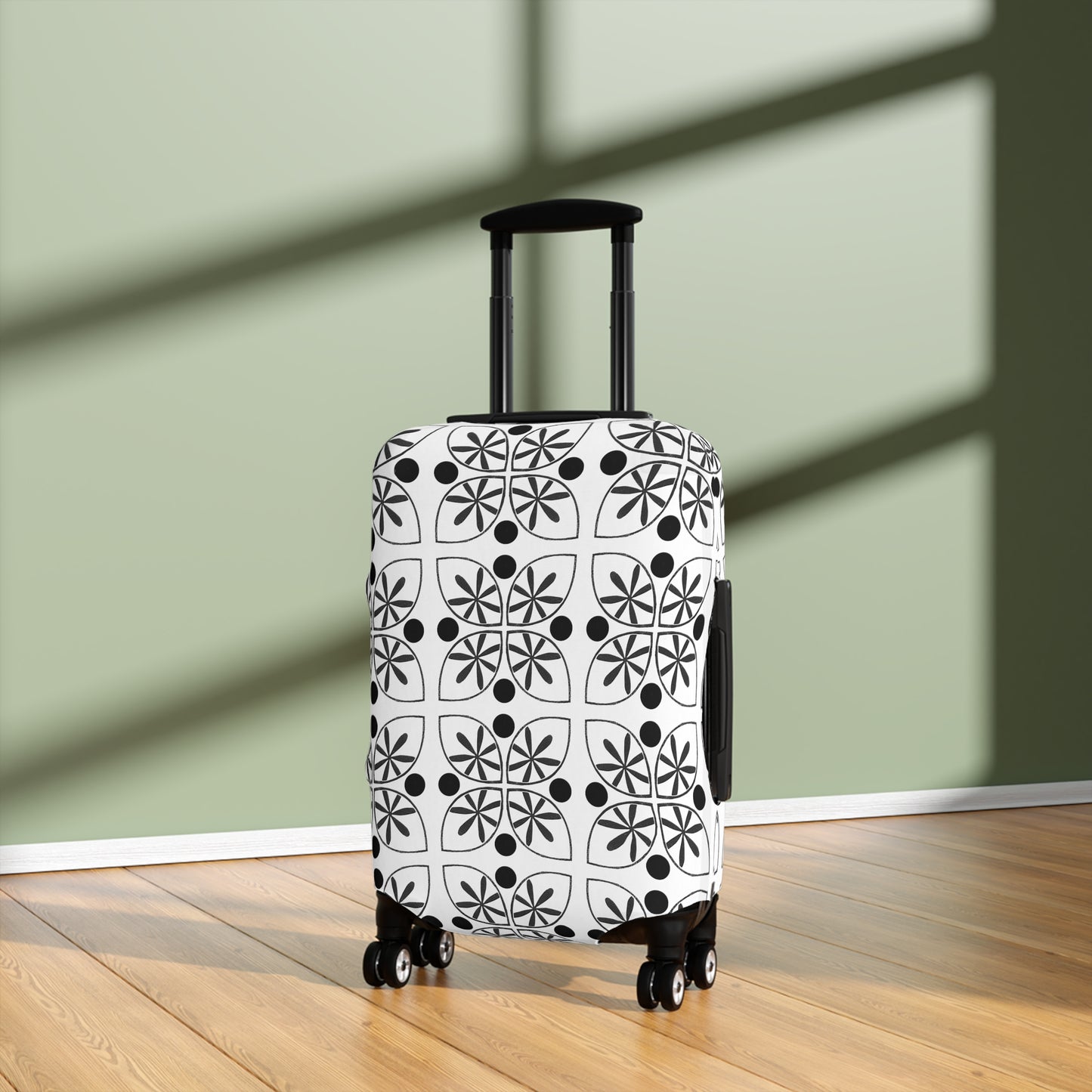 Black Flower Luggage Cover - InkLovePrint