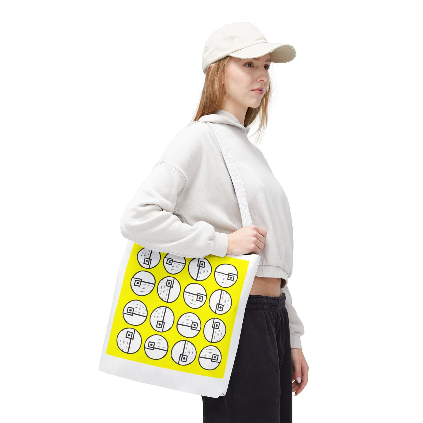 Rotating Rectangle Yellow Tote Bag - InkLovePrint
