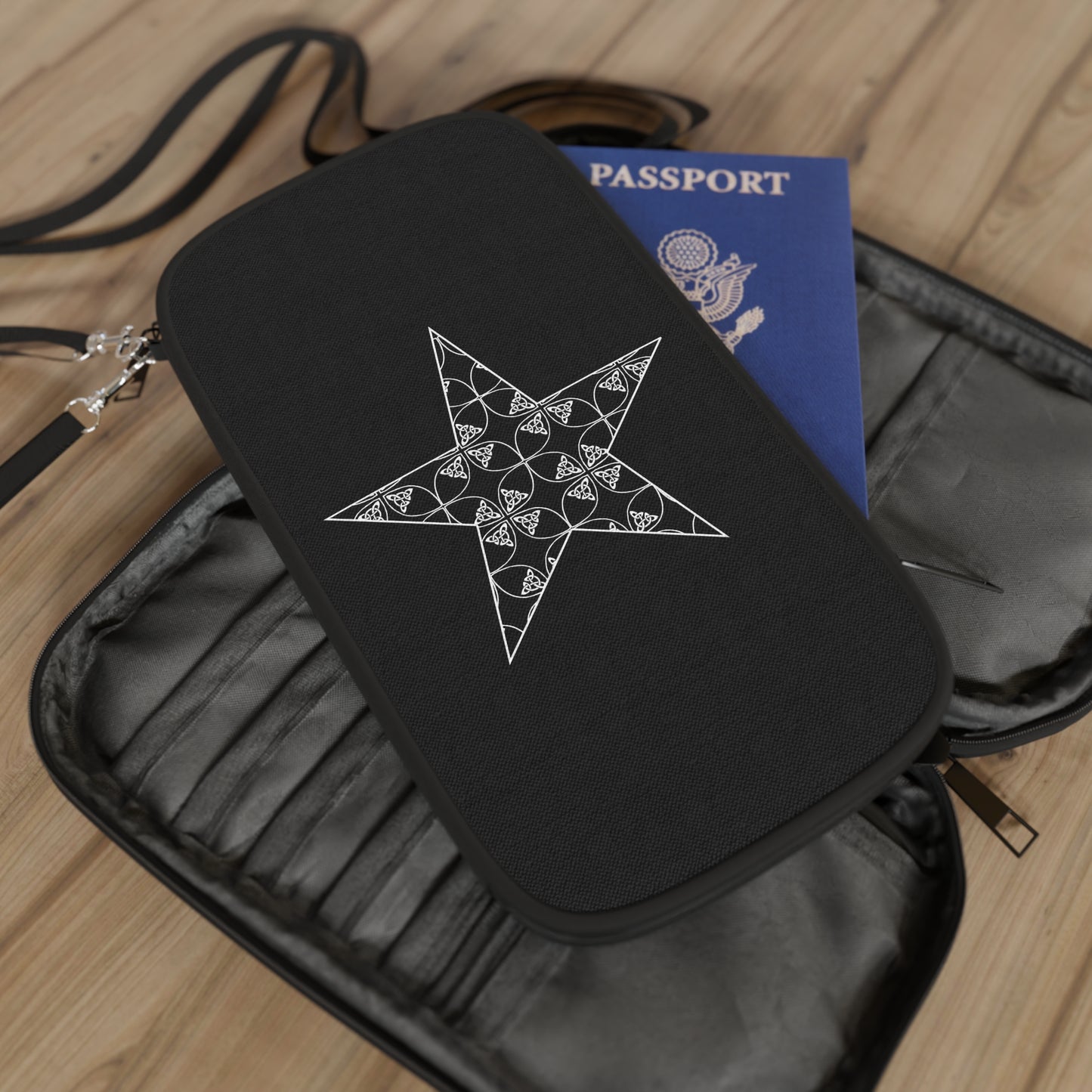 Trinity Star Black Passport Wallet - InkLovePrint