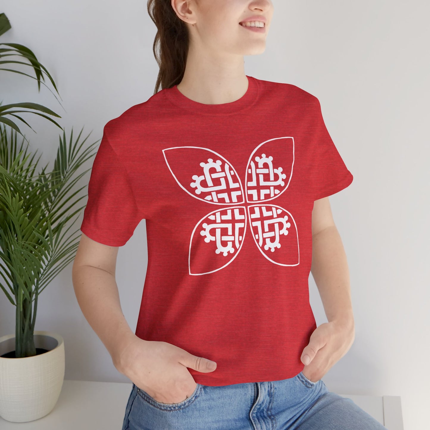 Celtic Heart Motif White Design T-Shirt - InkLovePrint