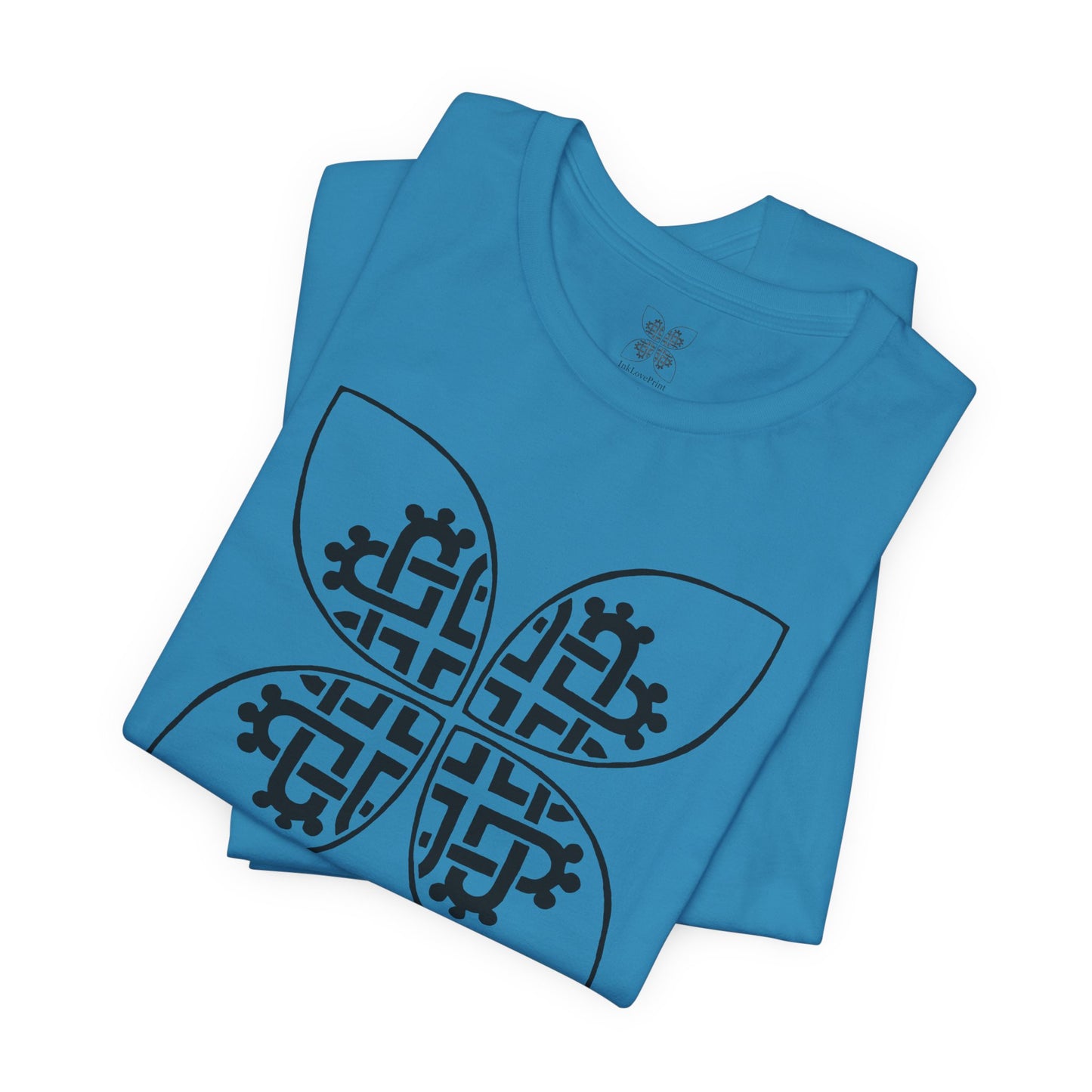 Celtic Heart Motif Black Design T-Shirt - InkLovePrint