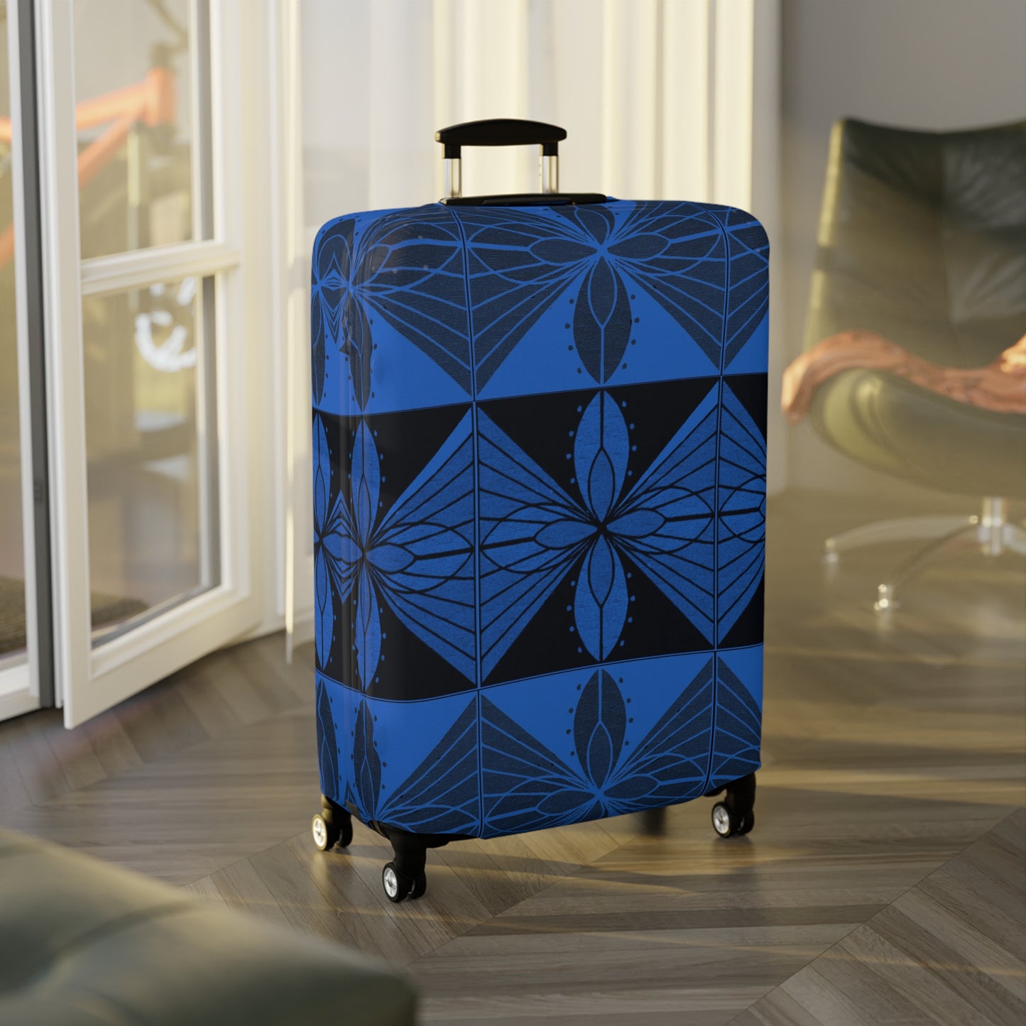 Geometric Blue 2 Luggage Cover - InkLovePrint