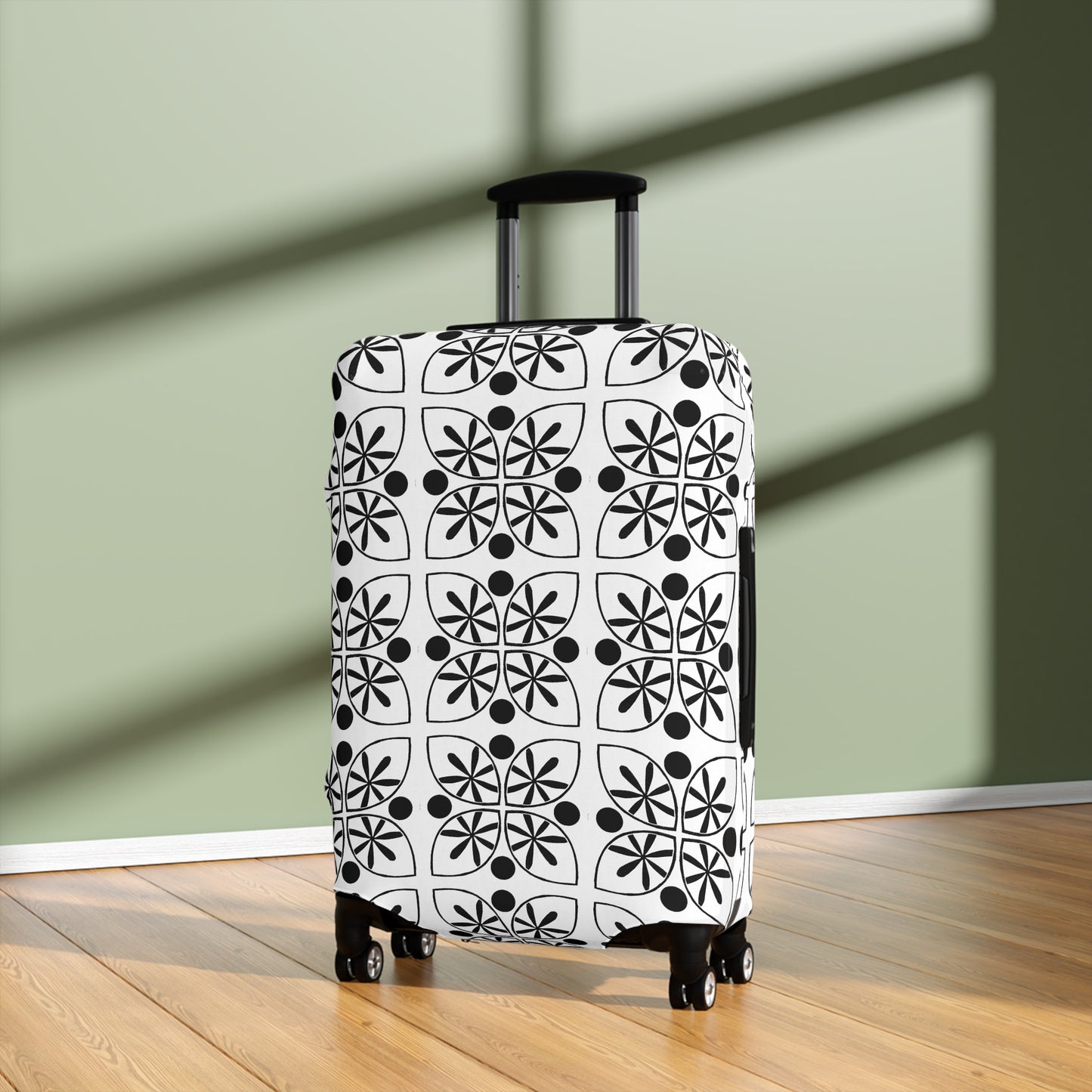 Black Flower Luggage Cover - InkLovePrint