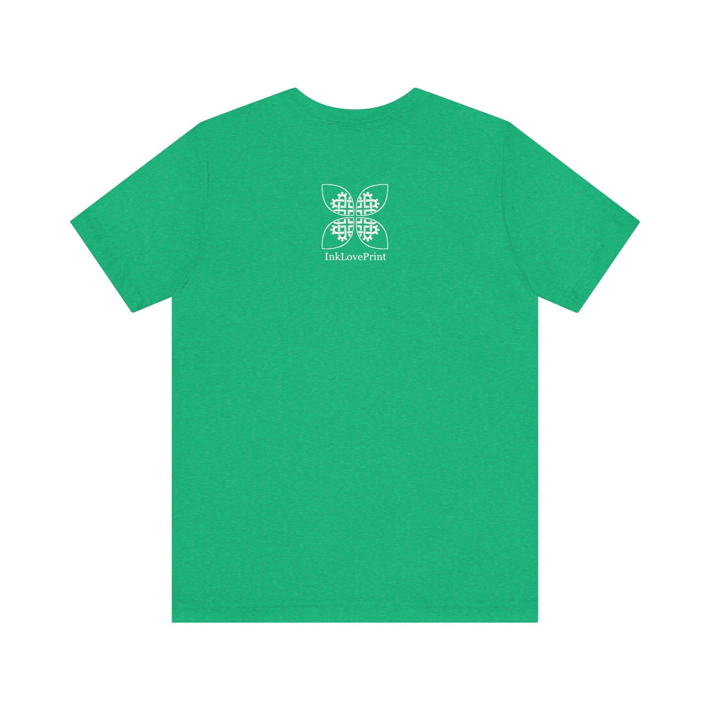 Celtic Heart Motif White Design T-Shirt - InkLovePrint