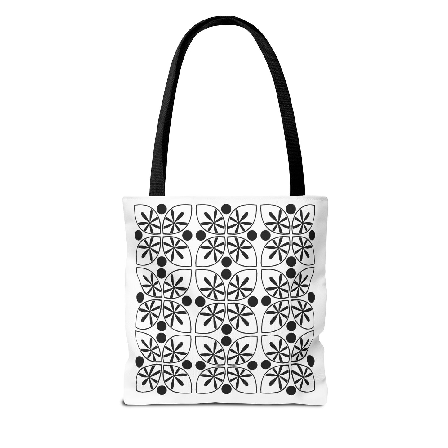Black Flower Tote Bag - InkLovePrint