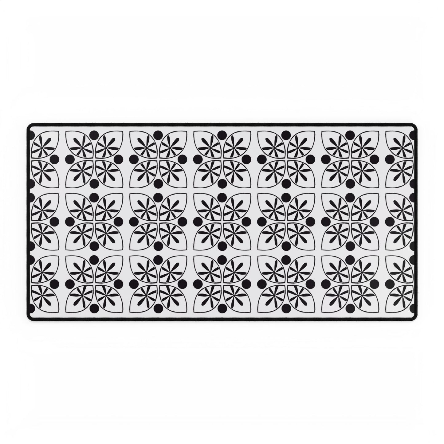 Black Flower Desk Mat - InkLovePrint