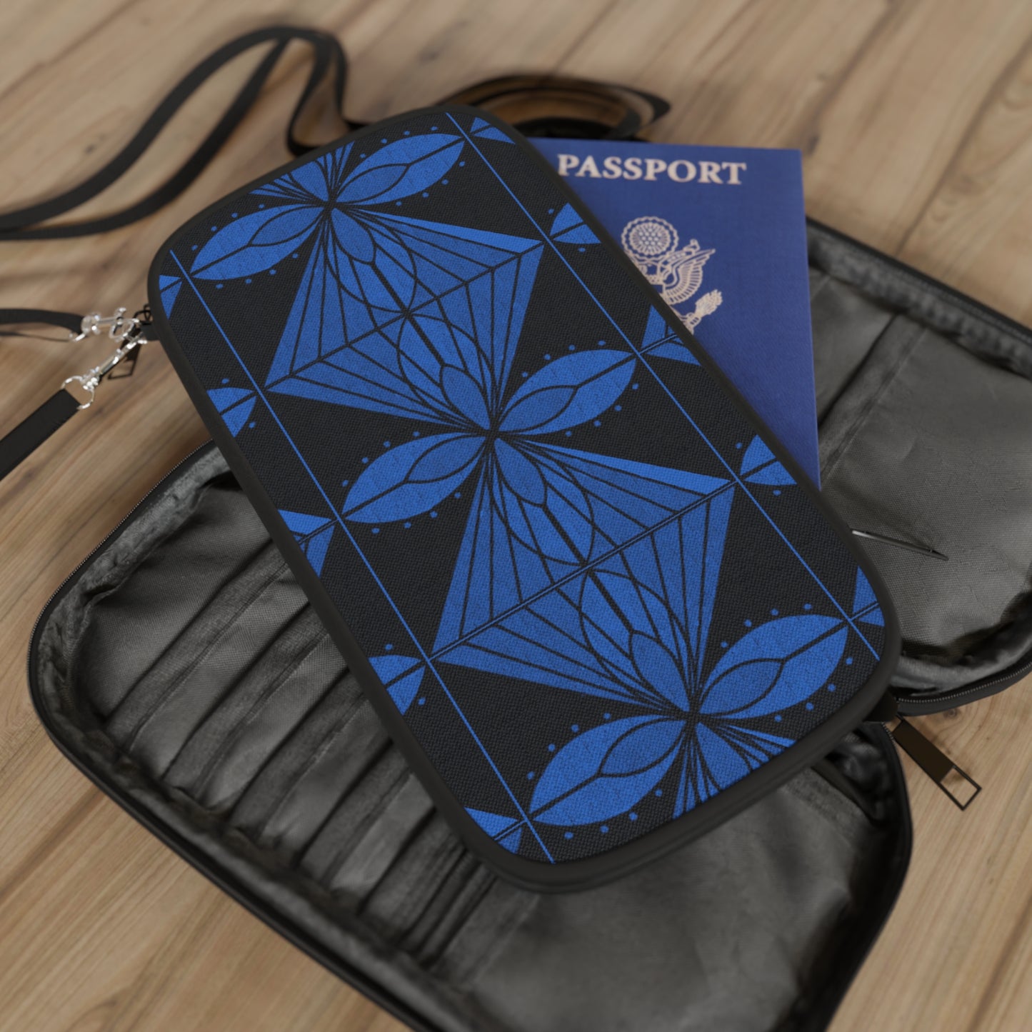 Geometric Blue 1 Passport Wallet - InkLovePrint
