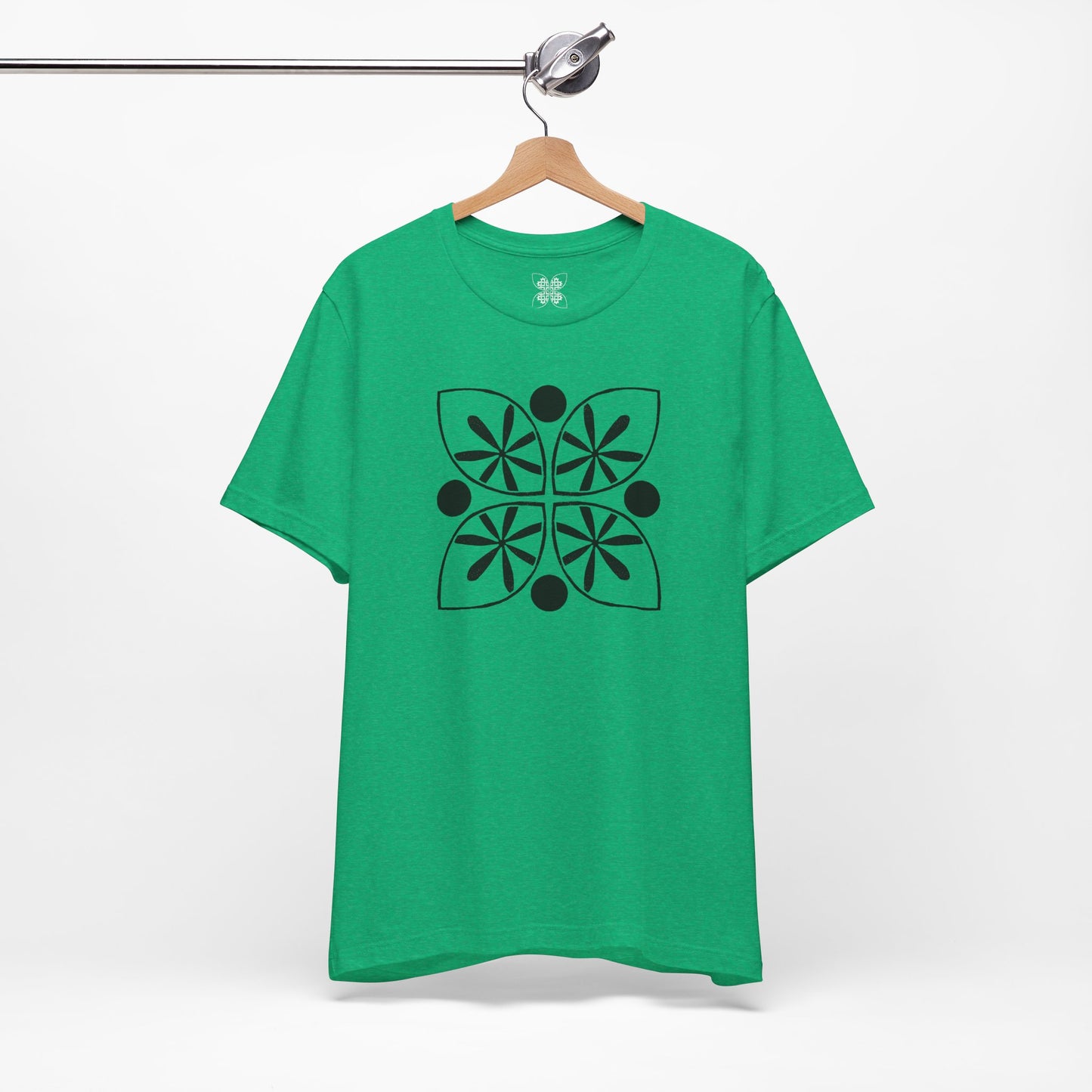 Black Flower Motif Unisex T-Shirt - InkLovePrint