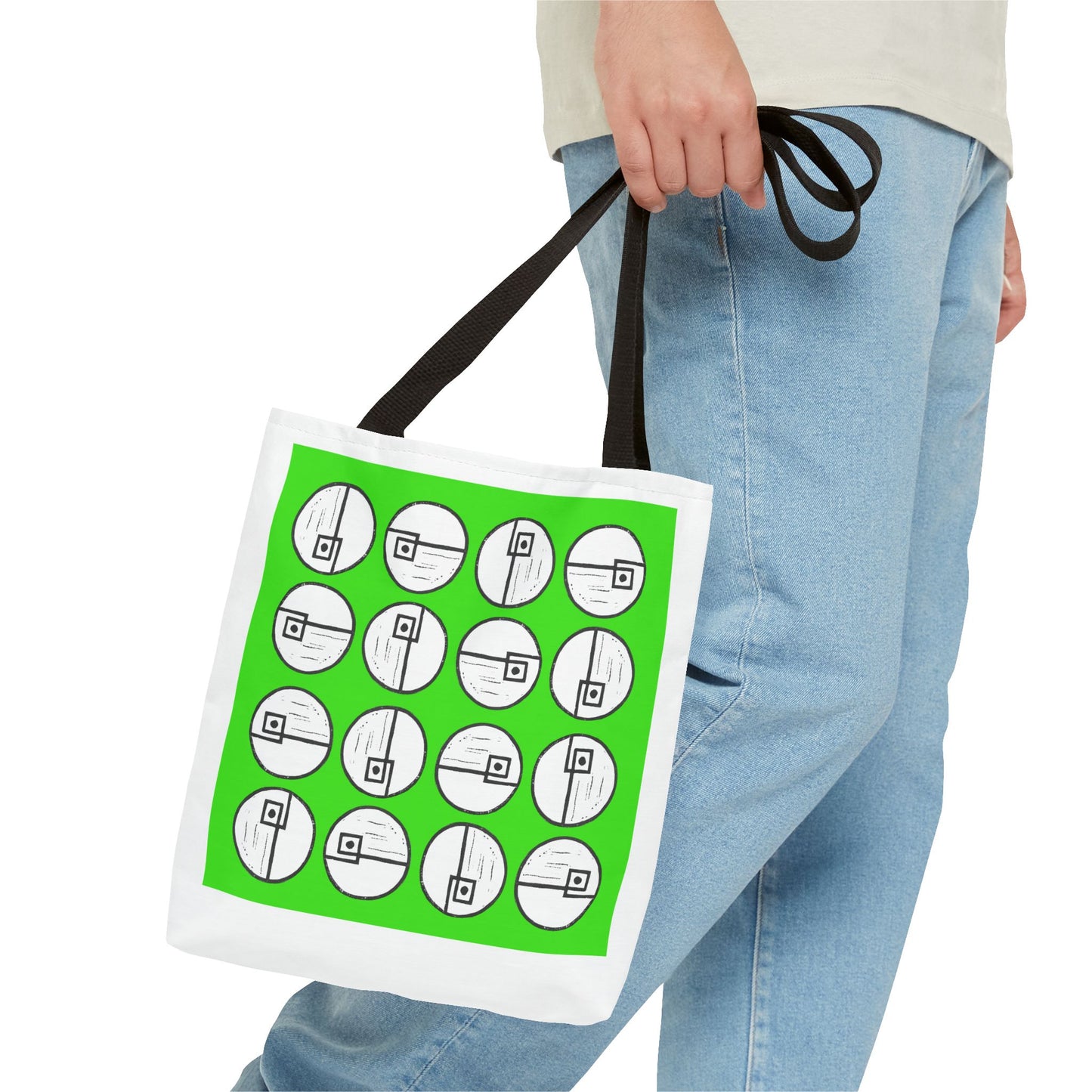 Rotating Rectangle Green Tote Bag - InkLovePrint