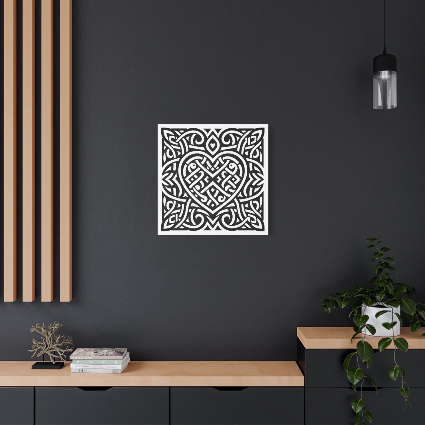 Framed Celtic Heart Artwork - Canvas - InkLovePrint