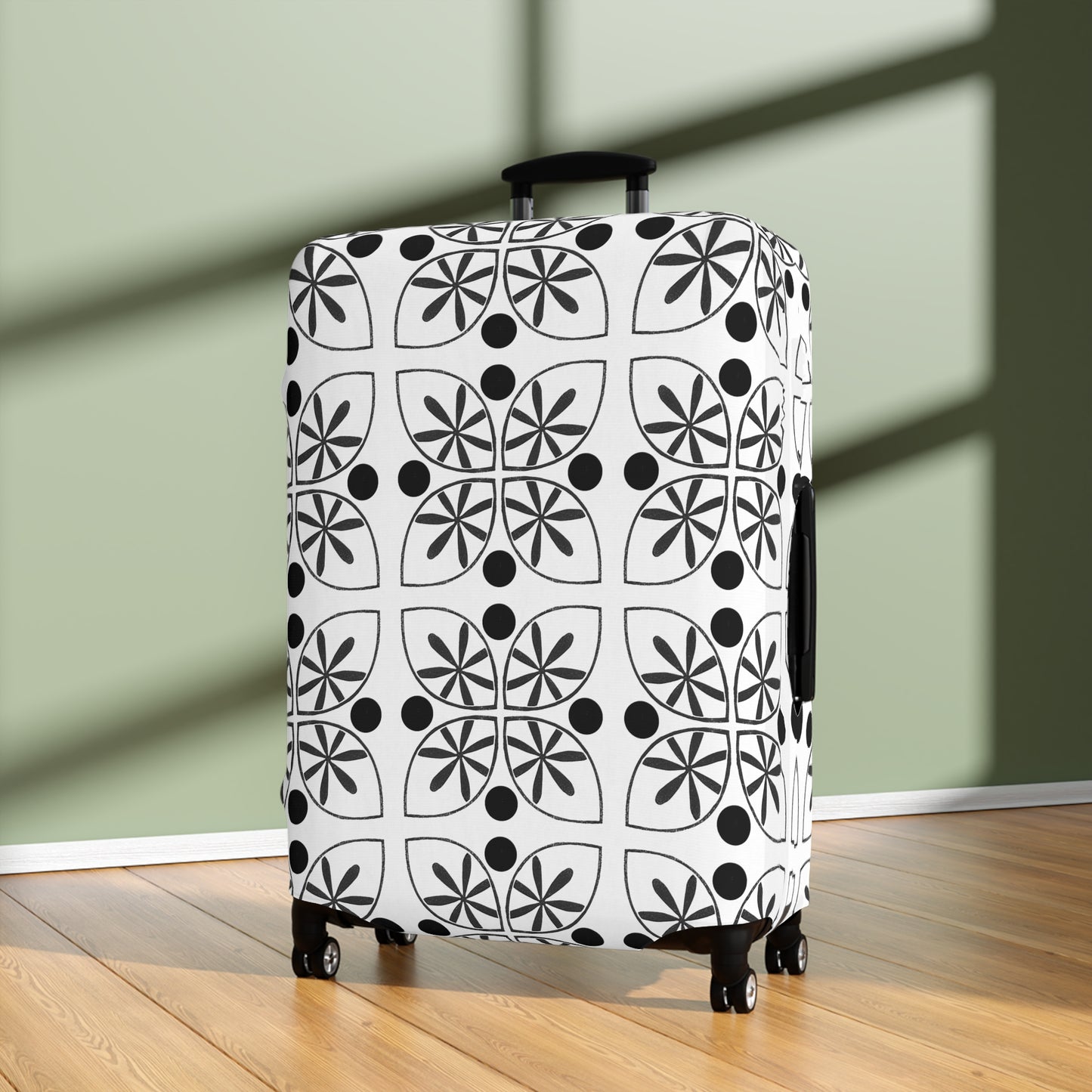 Black Flower Luggage Cover - InkLovePrint