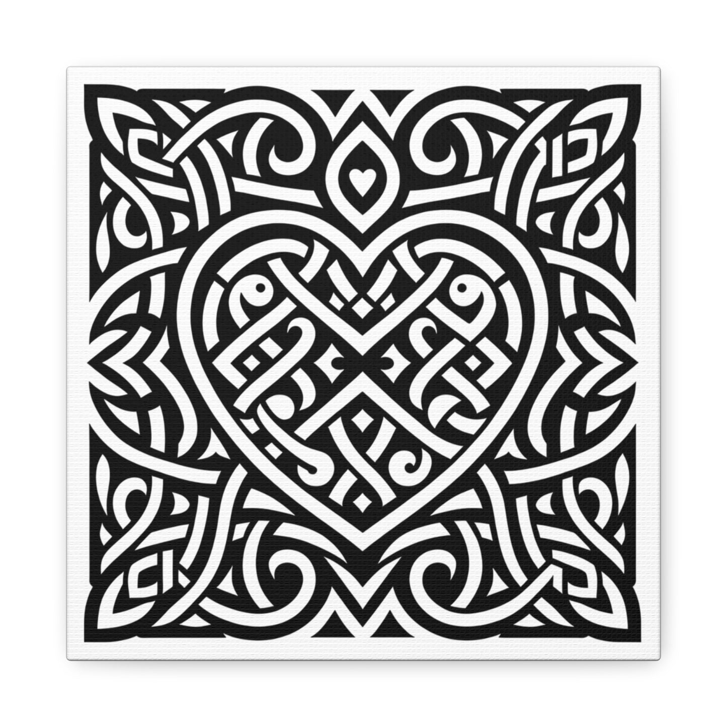 Framed Celtic Heart Artwork - Canvas - InkLovePrint
