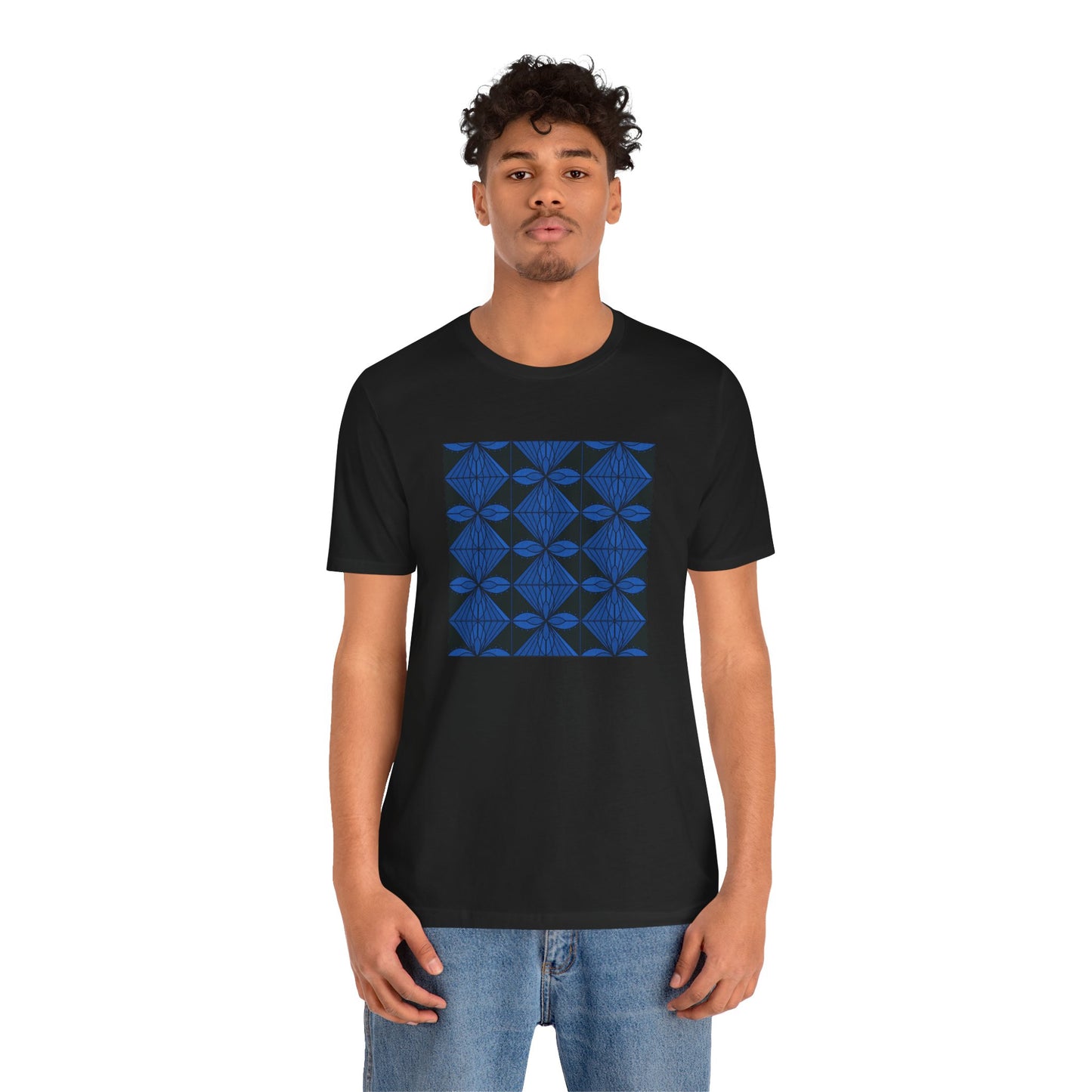 Geometric Blue Unisex T-Shirt - InkLovePrint
