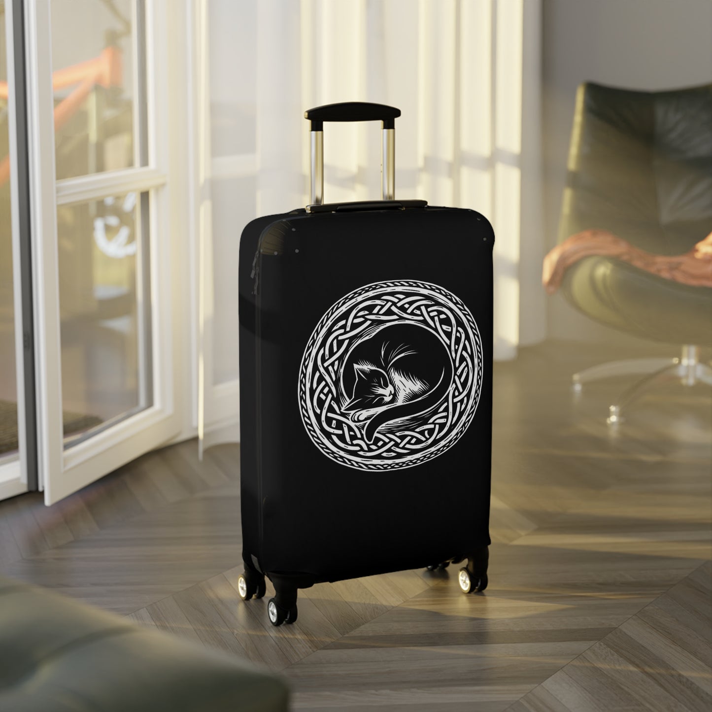 Celtic Cat Luggage Cover - InkLovePrint