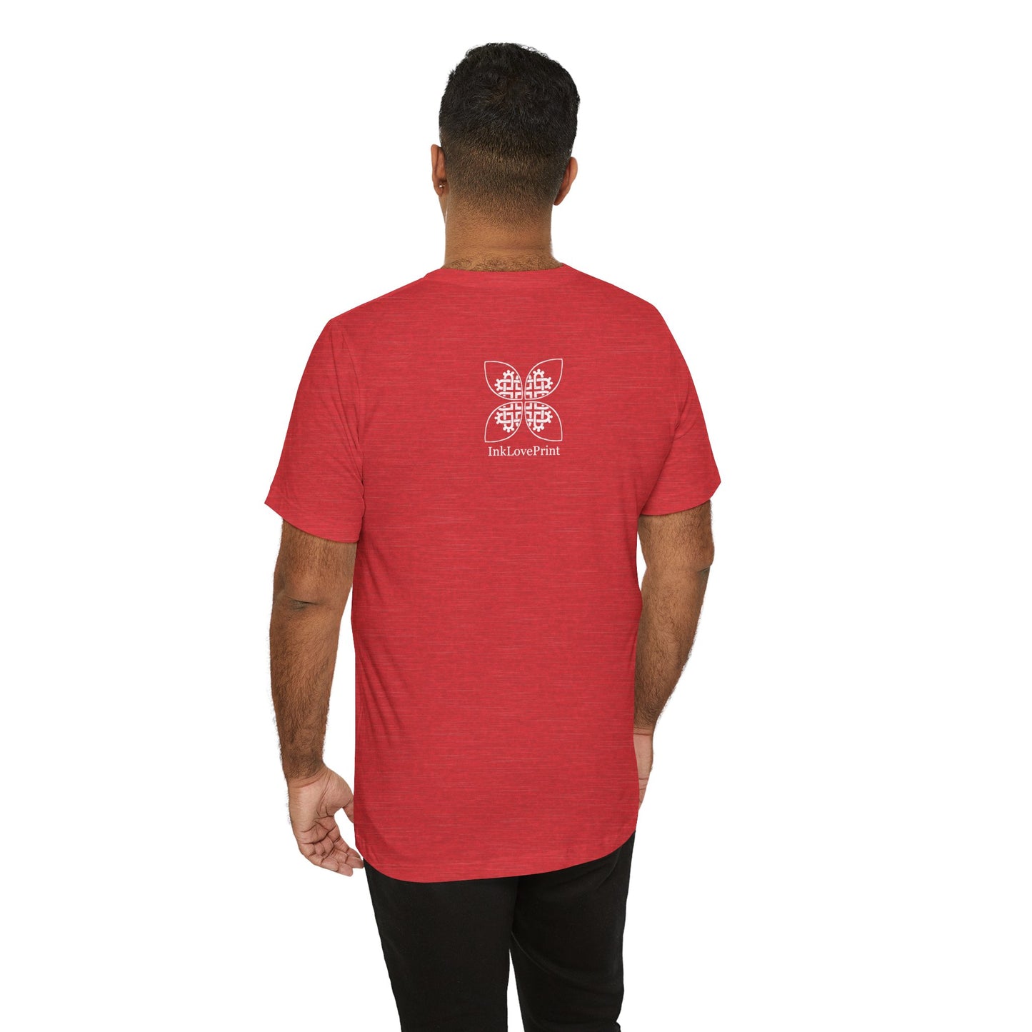Celtic Heart Motif White Design T-Shirt - InkLovePrint