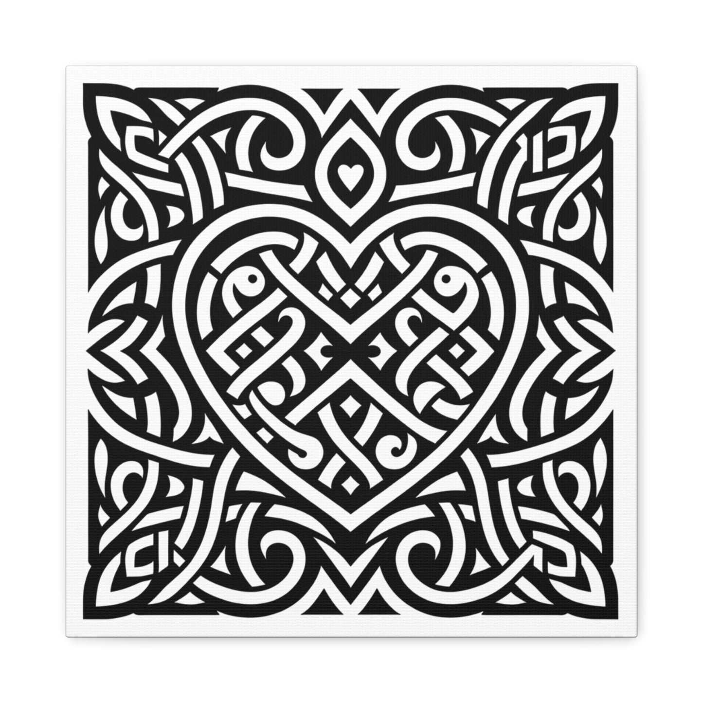Framed Celtic Heart Artwork - Canvas - InkLovePrint