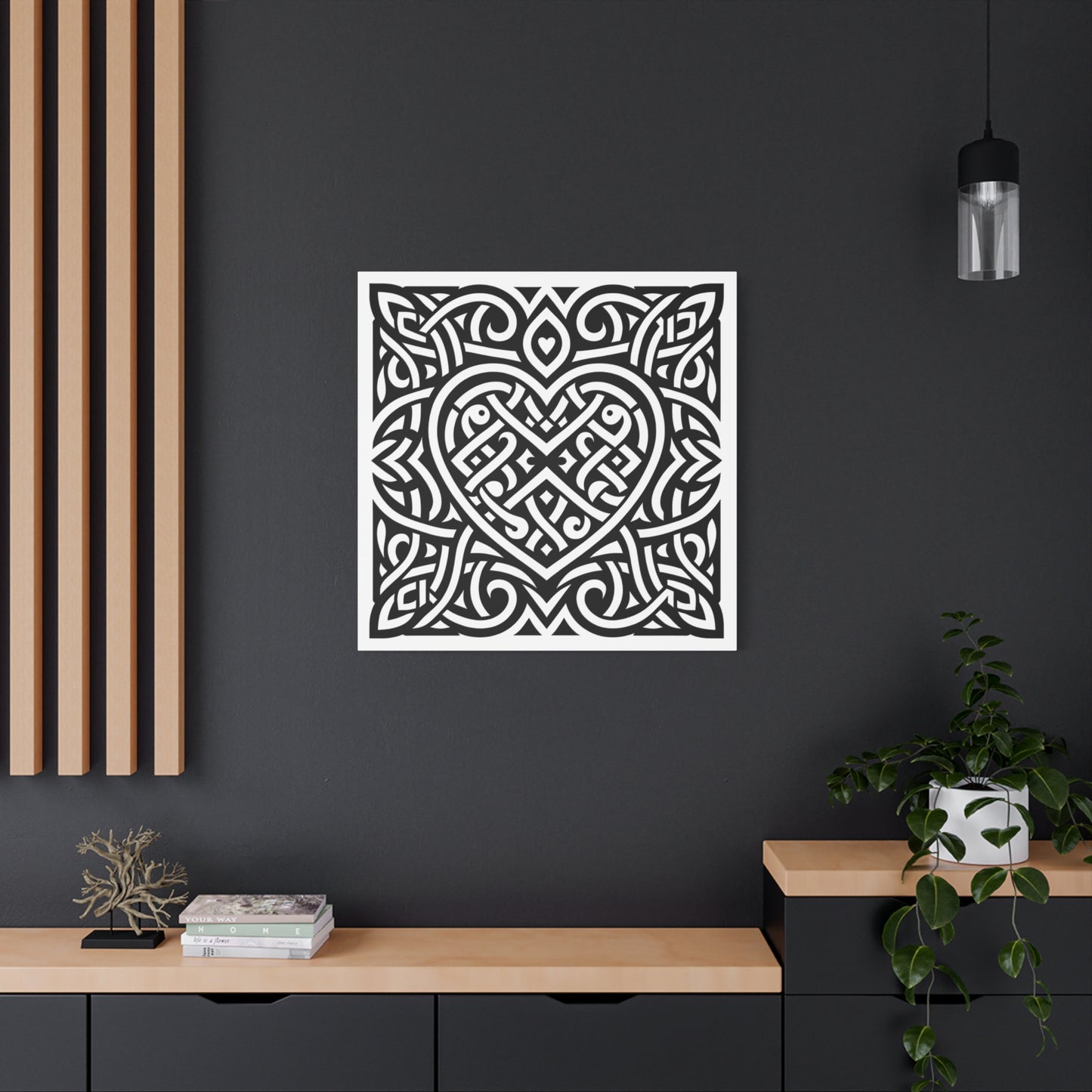 Framed Celtic Heart Artwork - Canvas - InkLovePrint