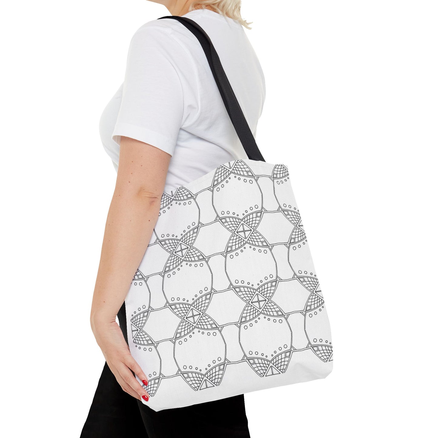 Grid Line Pattern Tote Bag - InkLovePrint