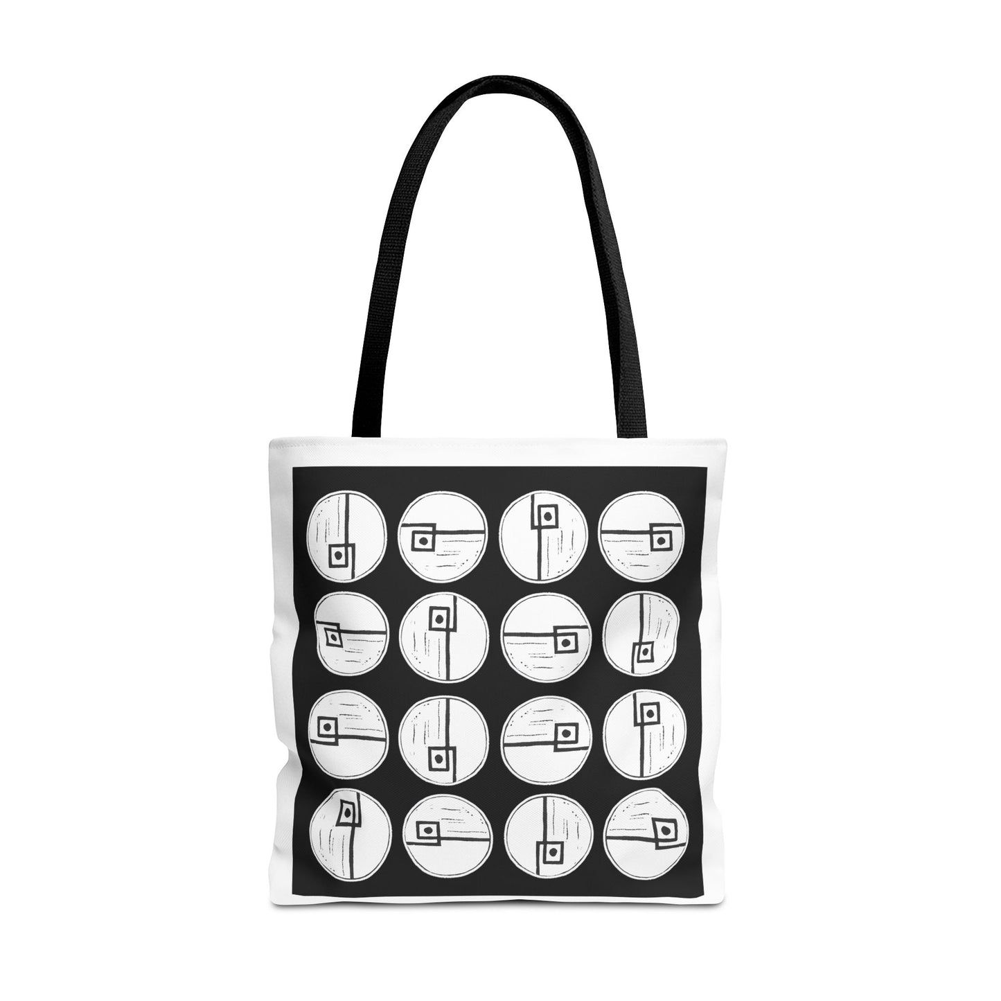 Rotating Rectangle Black Tote Bag - InkLovePrint