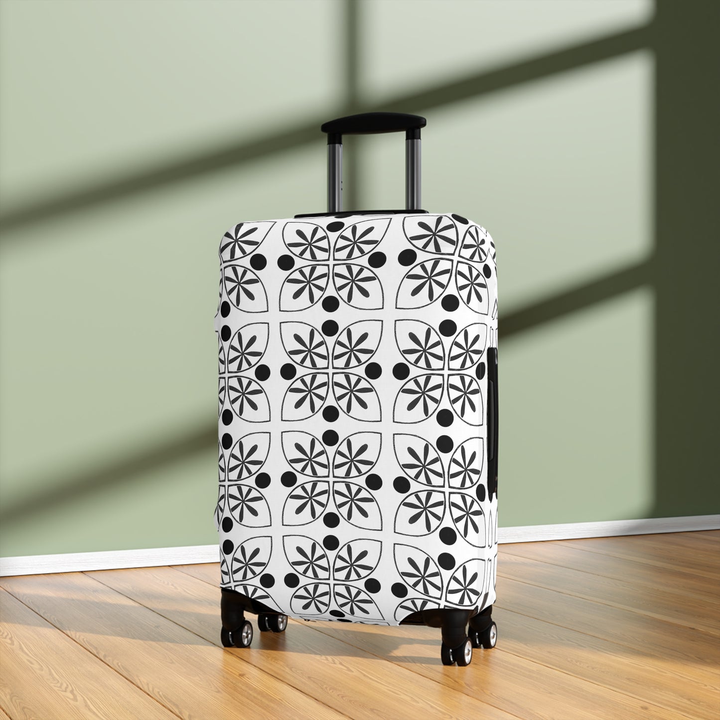 Black Flower Luggage Cover - InkLovePrint
