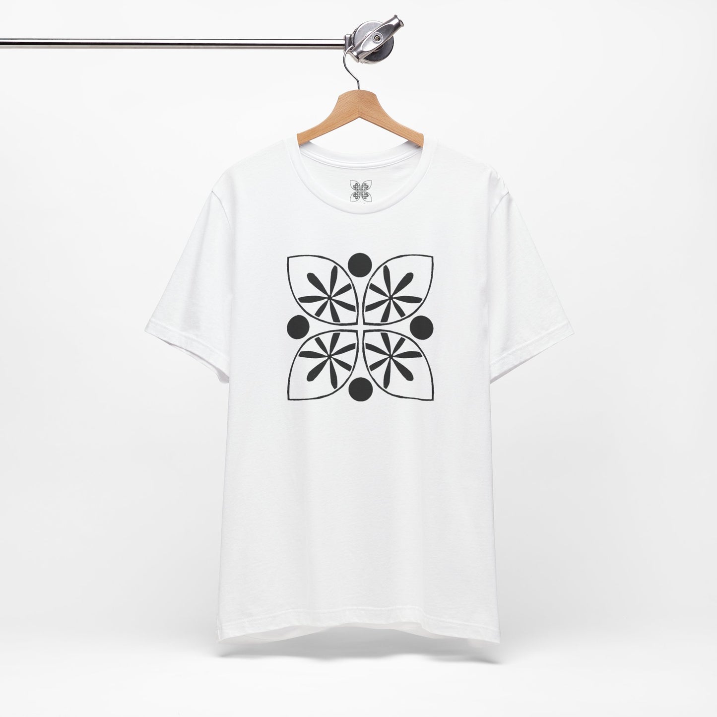 Black Flower Motif Unisex T-Shirt - InkLovePrint