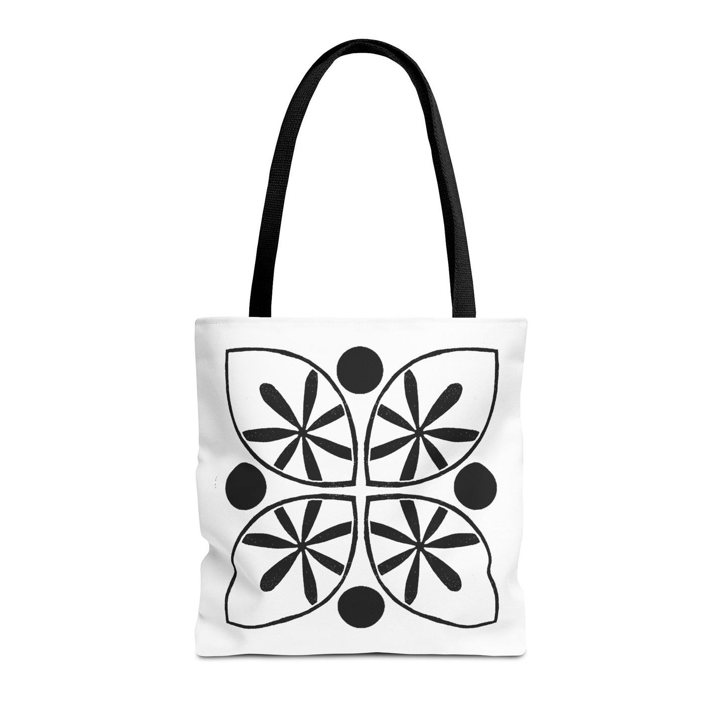 Black Flower Motif Tote Bag - InkLovePrint
