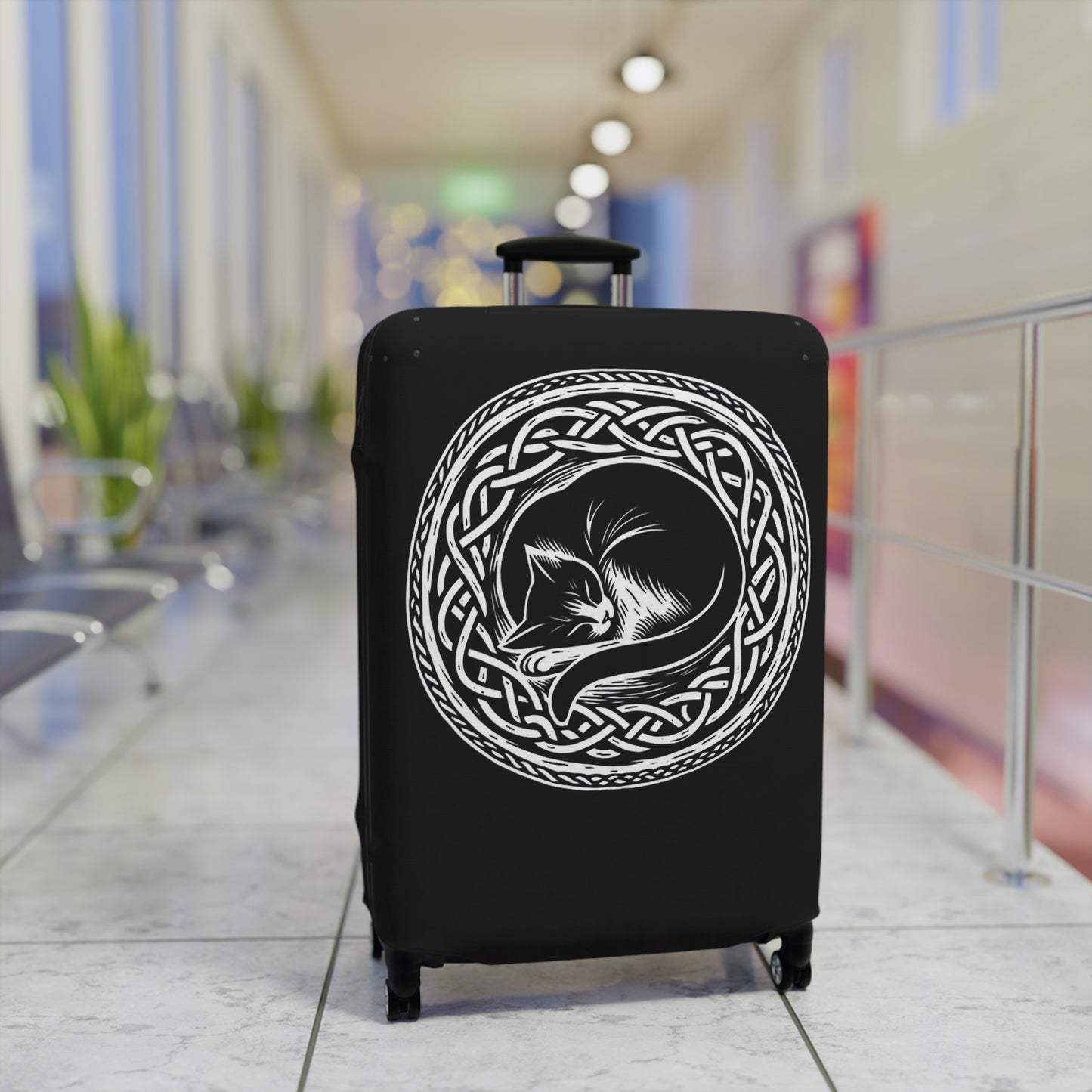 Celtic Cat Luggage Cover - InkLovePrint