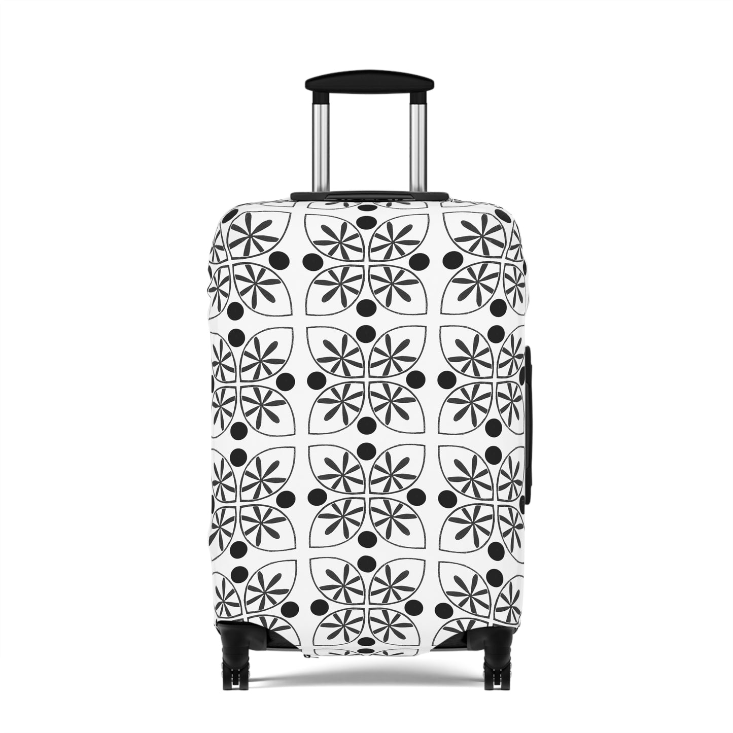 Black Flower Luggage Cover - InkLovePrint