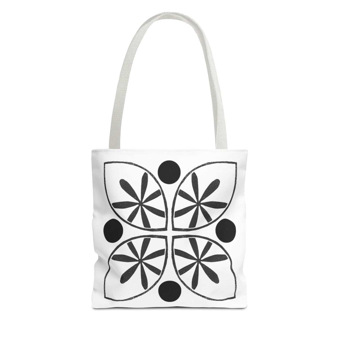 Black Flower Motif Tote Bag - InkLovePrint