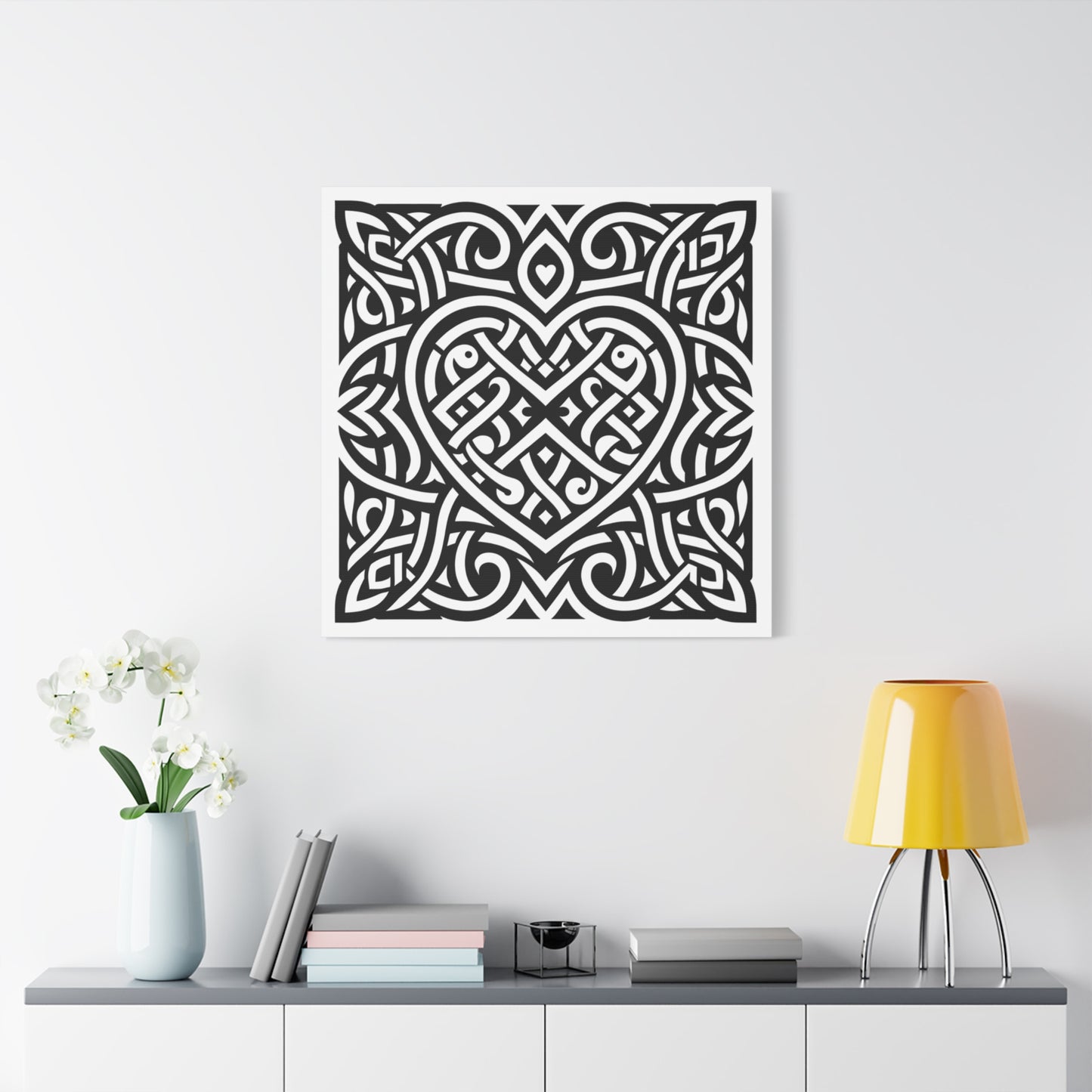 Framed Celtic Heart Artwork - Canvas - InkLovePrint