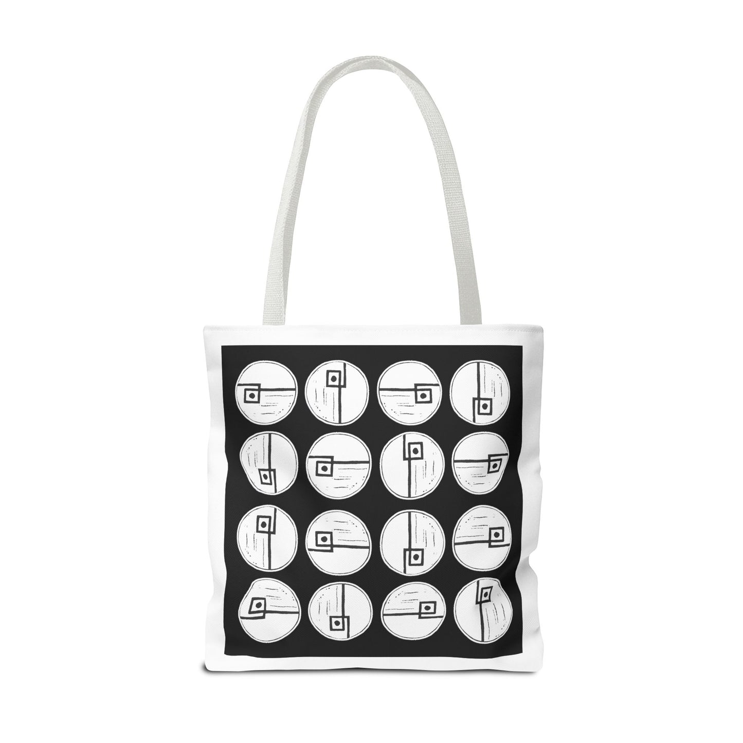 Rotating Rectangle Black Tote Bag - InkLovePrint